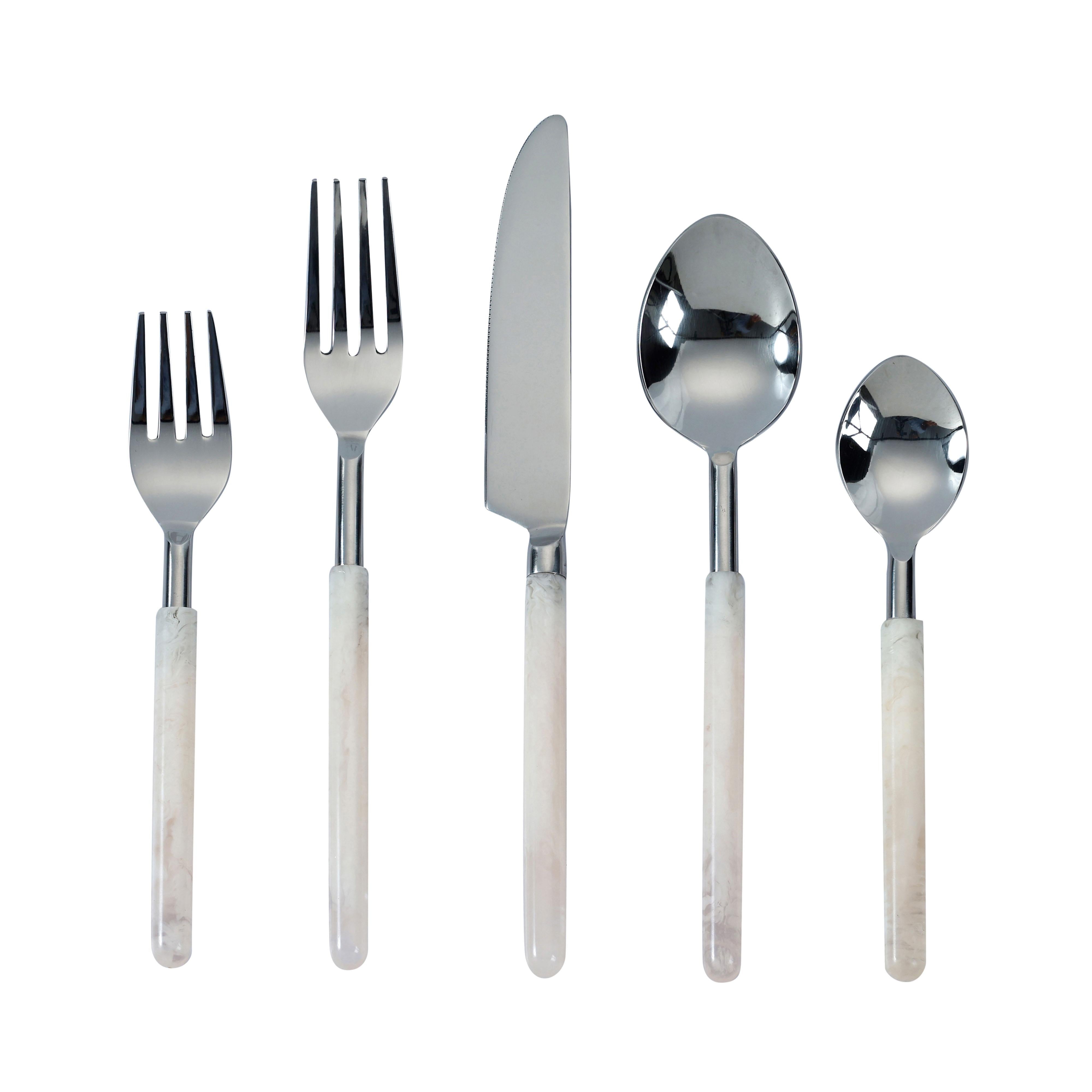 Frose Silver Stainless Steel Flatware - Set of 5 Pieces