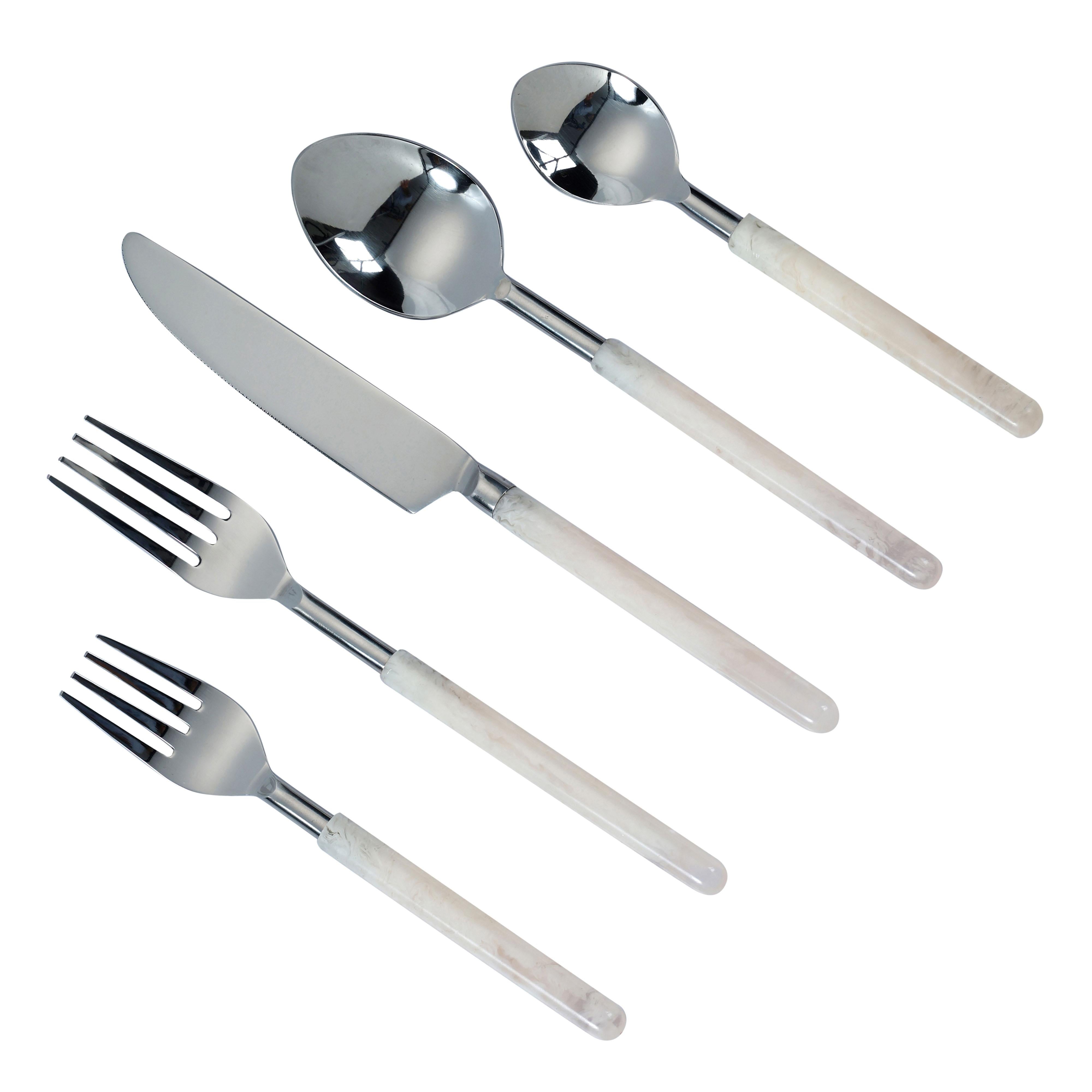 Frose Silver Stainless Steel Flatware - Set of 5 Pieces