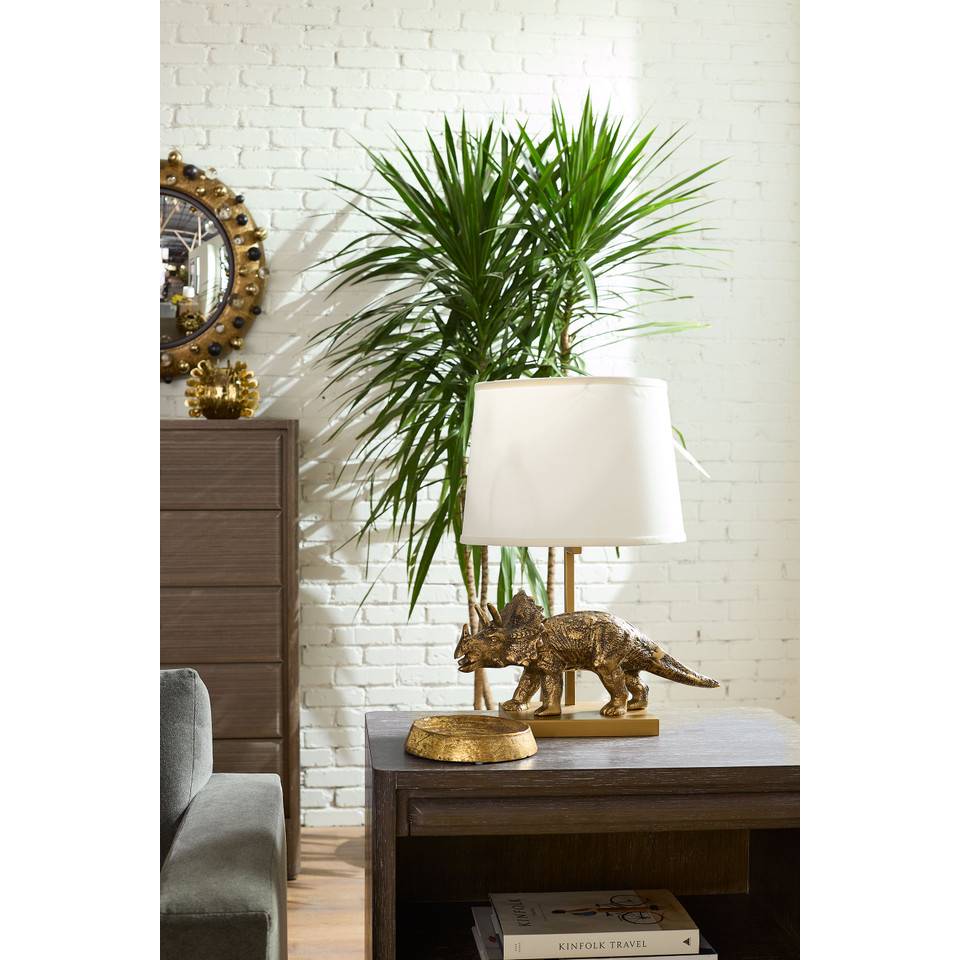 Titus Lamp with Shade 14-inch White Linen with Nickel