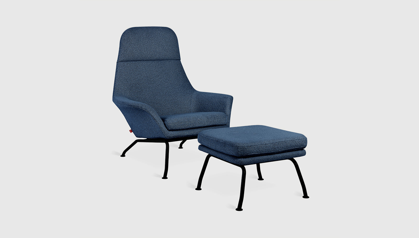 Tallinn Chair & Ottoman Copenhagen Sea / BlackChair & Ottoman Gus*  Copenhagen Sea Black  Four Hands, Mid Century Modern Furniture, Old Bones Furniture Company, Old Bones Co, Modern Mid Century, Designer Furniture, https://www.oldbonesco.com/