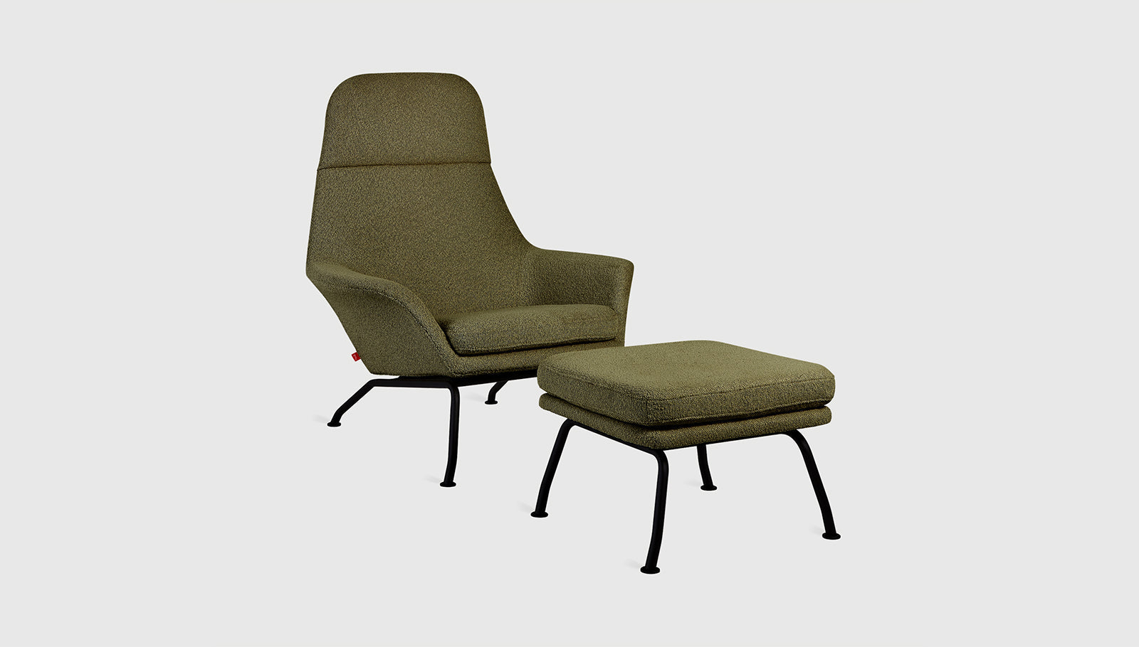 Tallinn Chair & Ottoman Copenhagen Terra / BlackChair & Ottoman Gus*  Copenhagen Terra Black  Four Hands, Mid Century Modern Furniture, Old Bones Furniture Company, Old Bones Co, Modern Mid Century, Designer Furniture, https://www.oldbonesco.com/