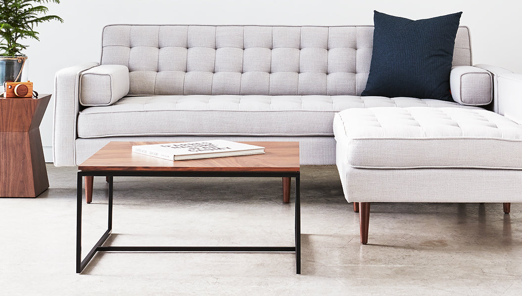 Tobias Coffee Table - Square Coffee Table Gus*     Four Hands, Mid Century Modern Furniture, Old Bones Furniture Company, Old Bones Co, Modern Mid Century, Designer Furniture, https://www.oldbonesco.com/