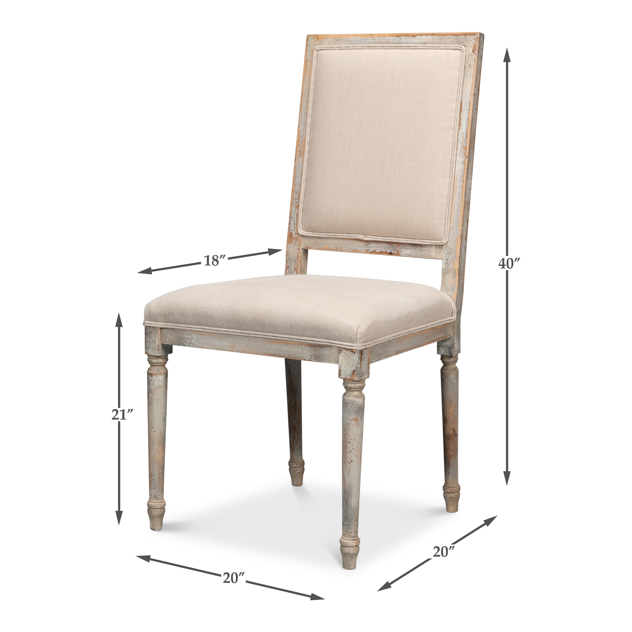 Square Back Side Chair - Set of 2