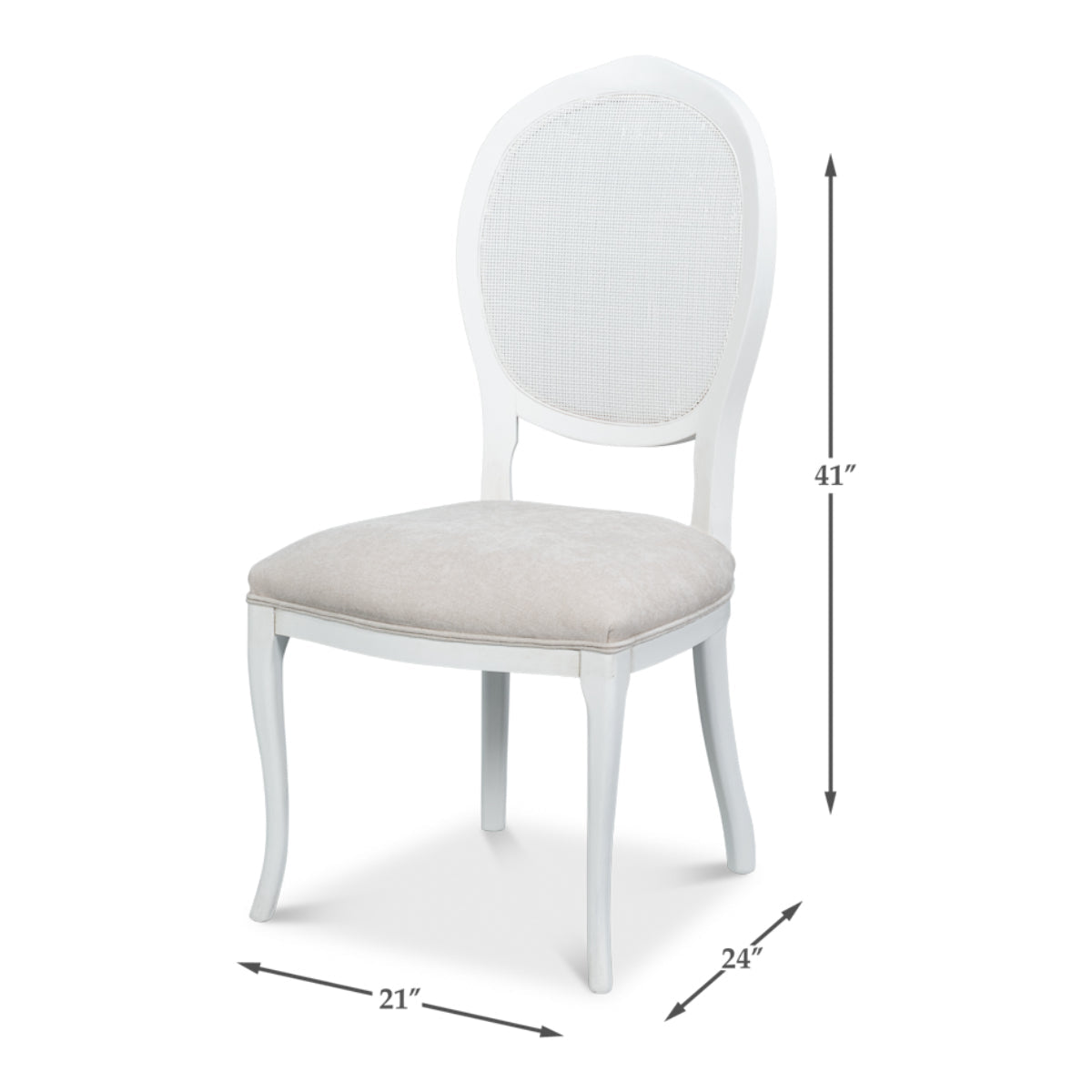 Oval Cane Back Side Chair - Set of 2