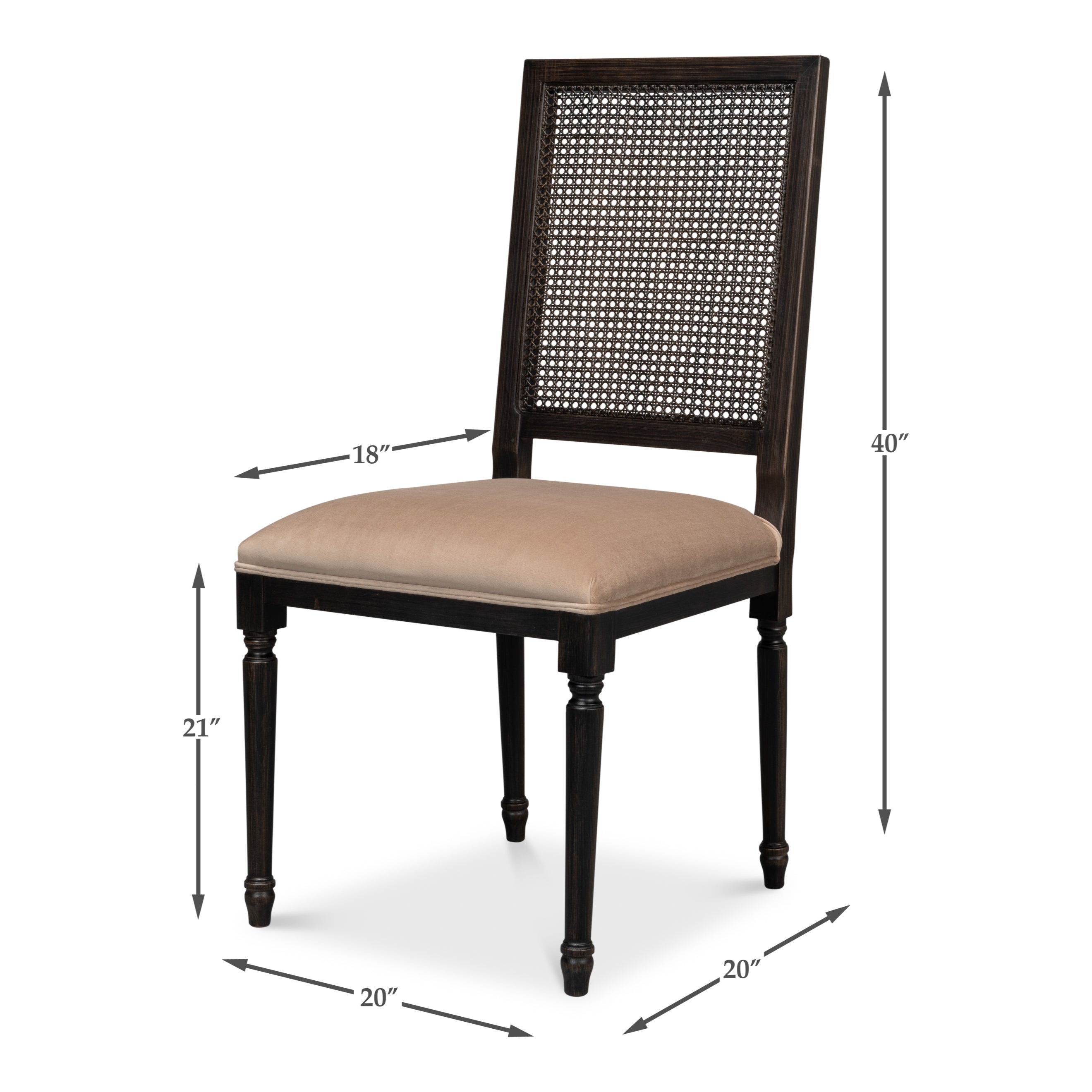Cane Back Side Chair - Set of 2