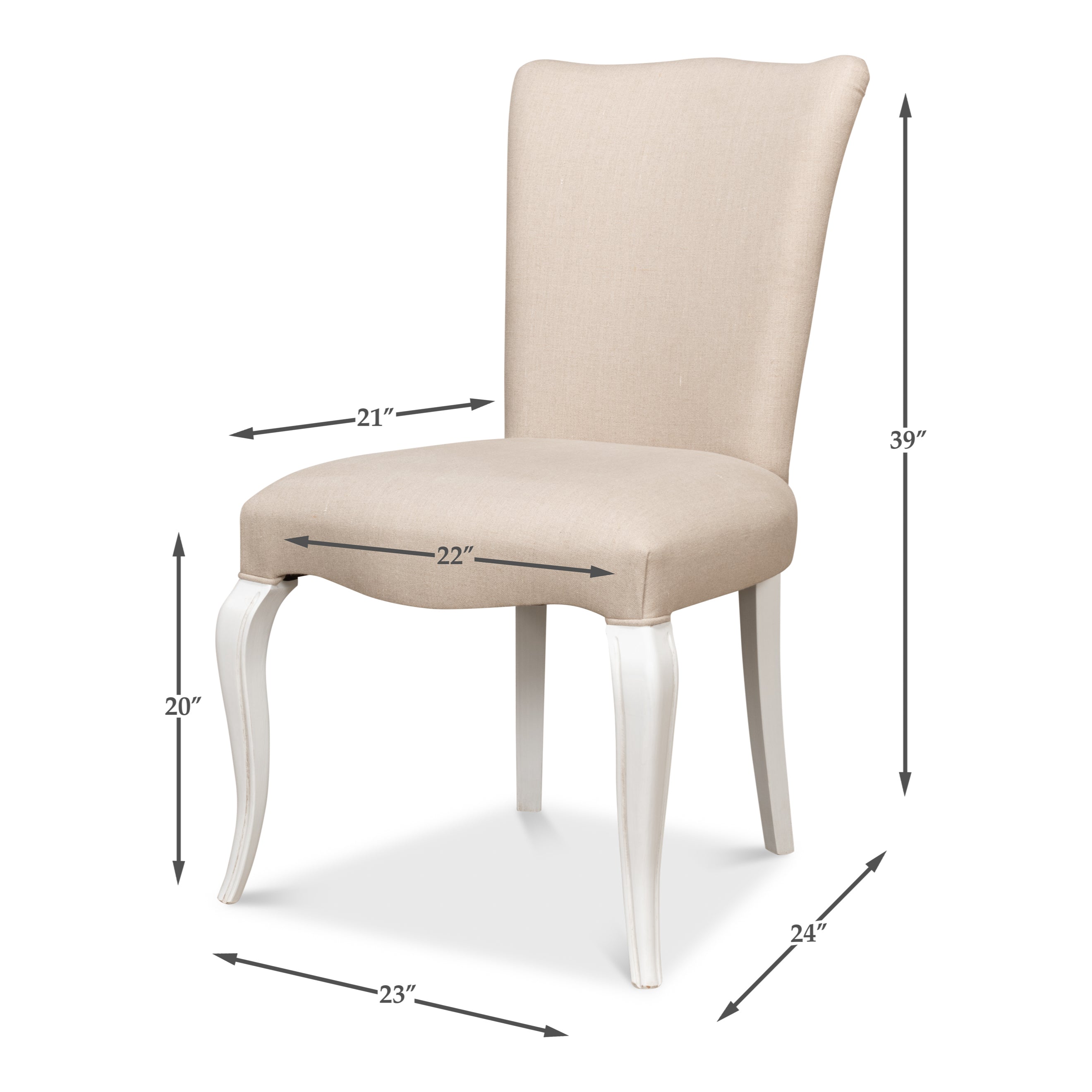 Sidechair - Cortina White with Linen Flax