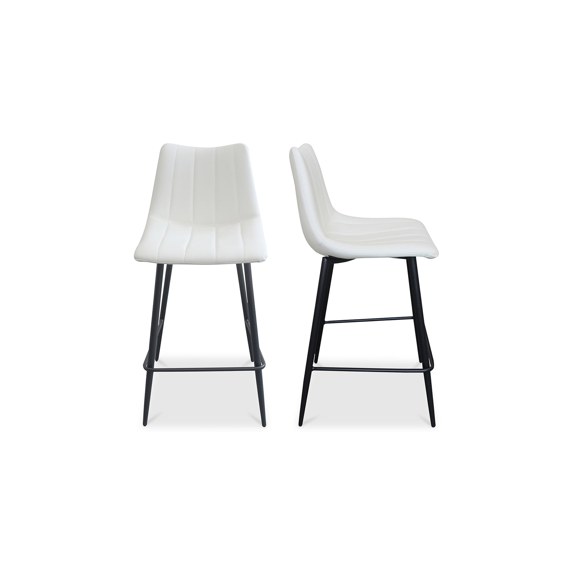 Alibi Counter Stool - Set of Two WhiteCounter Stool Moe's White   Four Hands, Mid Century Modern Furniture, Old Bones Furniture Company, Old Bones Co, Modern Mid Century, Designer Furniture, Furniture Sale, Warehouse Furniture Sale, Alibi Counter Stool - Set of Two Sale, https://www.oldbonesco.com/