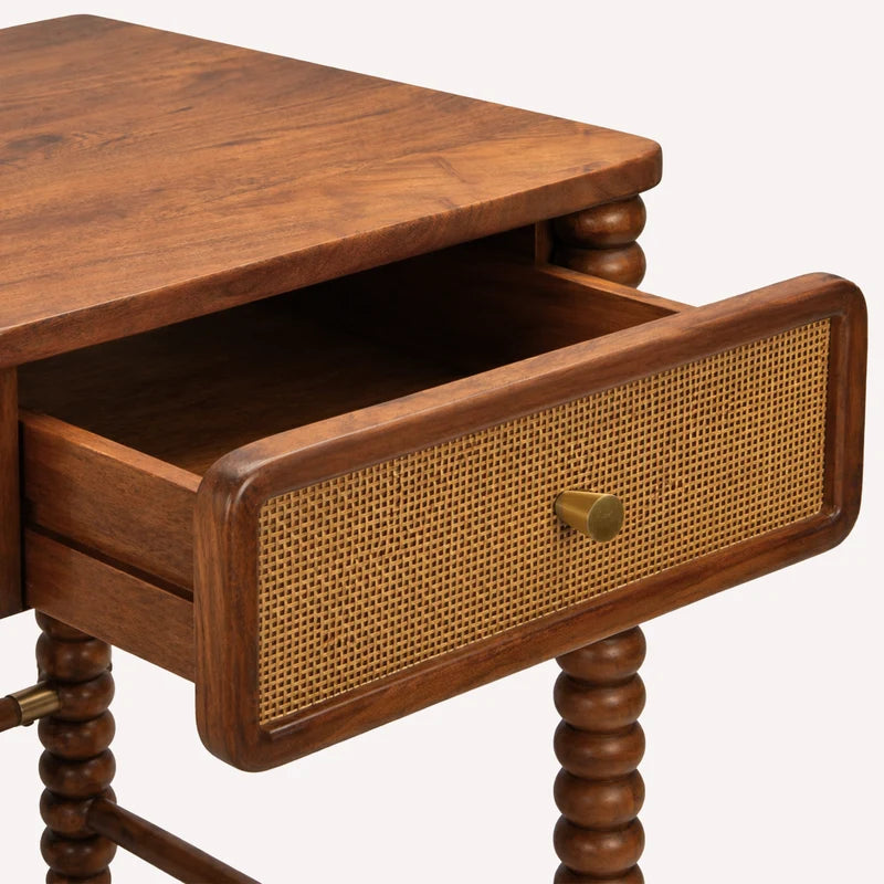 Twist Cane Solid Wood Desk by Union Home