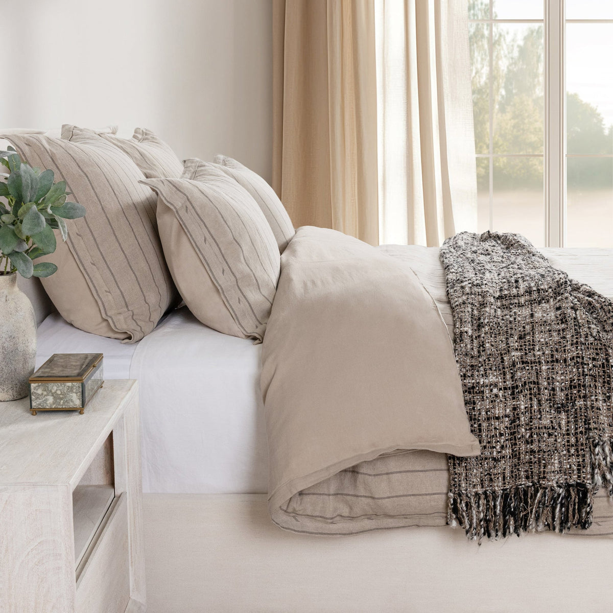 Monaco Natural Duvet Cover by Classic Home