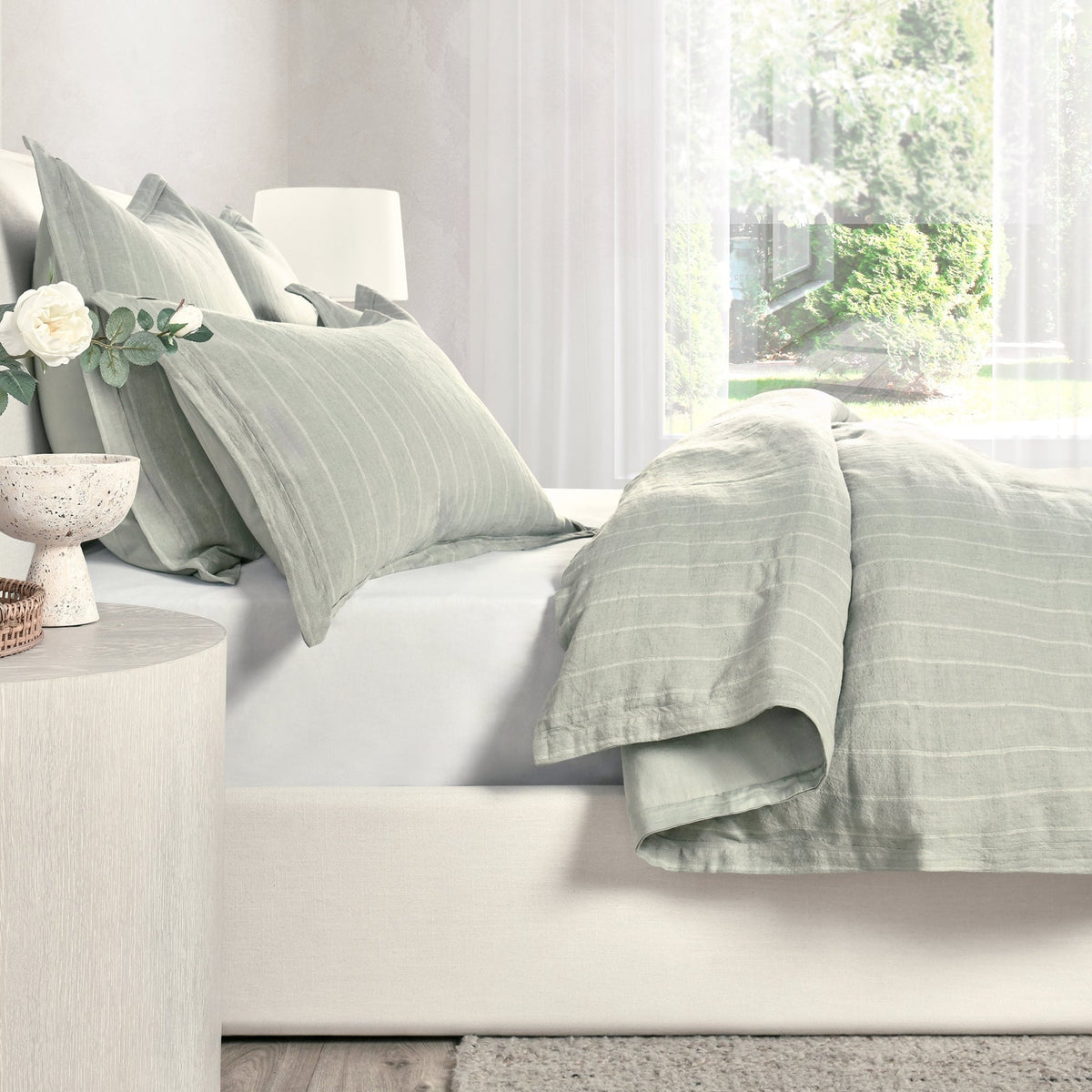 Monaco Sage Duvet Cover by Classic Home