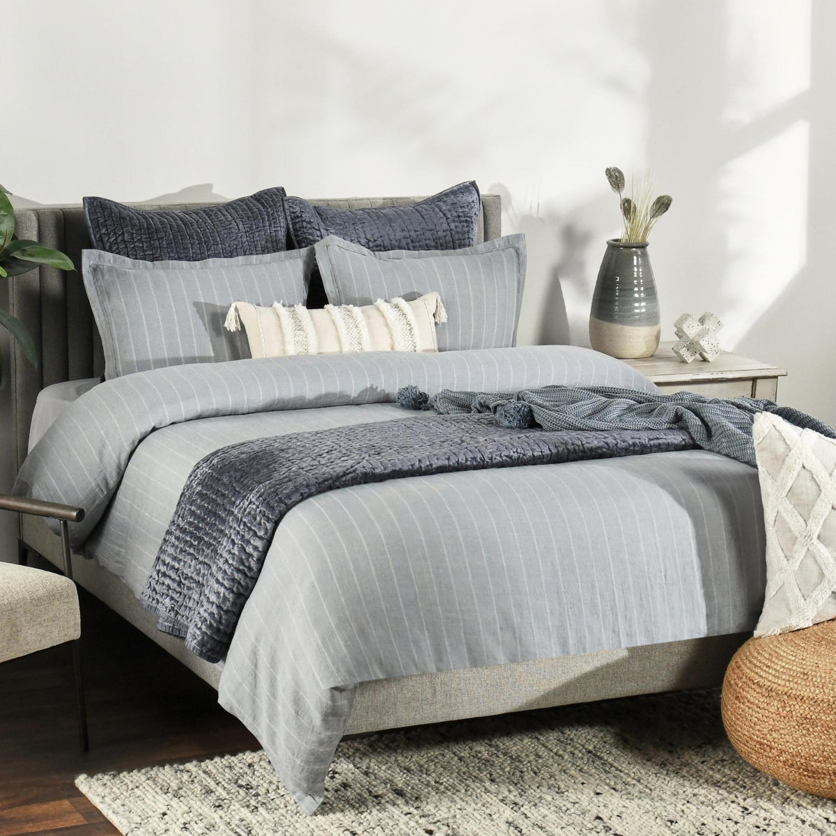 Monaco Sea Fog Duvet Cover by Classic Home