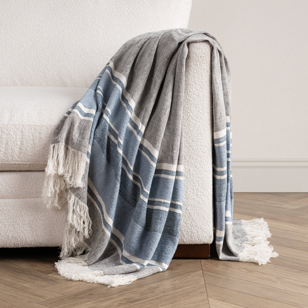 TC Lima Capri Blue/Dark Gray Throw by Classic Home