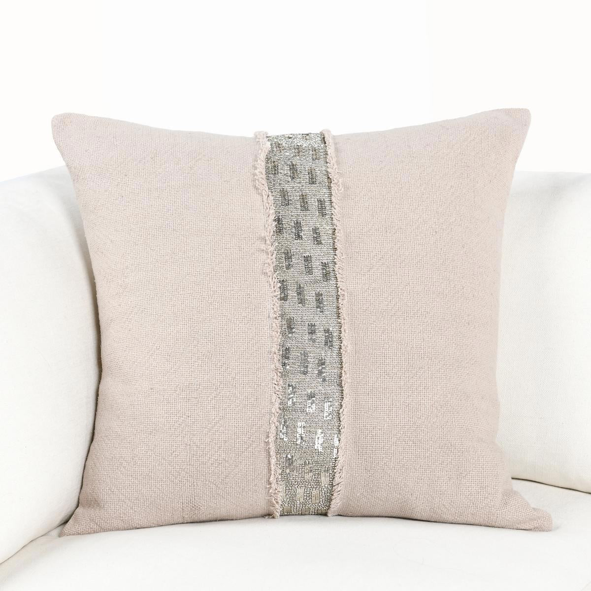 RO Lira Natural/Silver Pillow by Classic Home