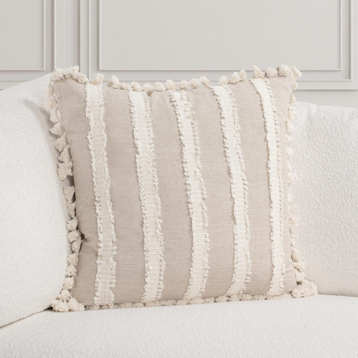 TQ Edisto Natural/Ivory Pillow by Classic Home