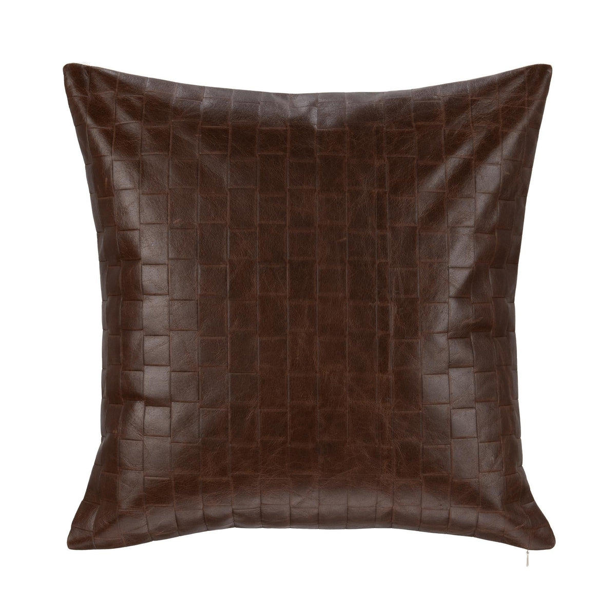 TQ Leather Seston Brown Pillow by Classic Home