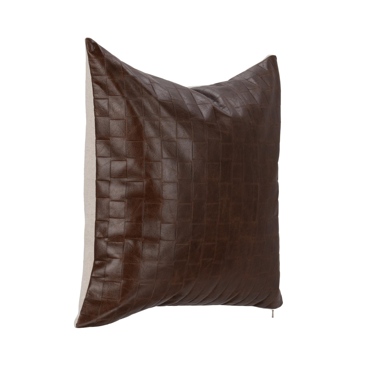 TQ Leather Seston Brown Pillow by Classic Home