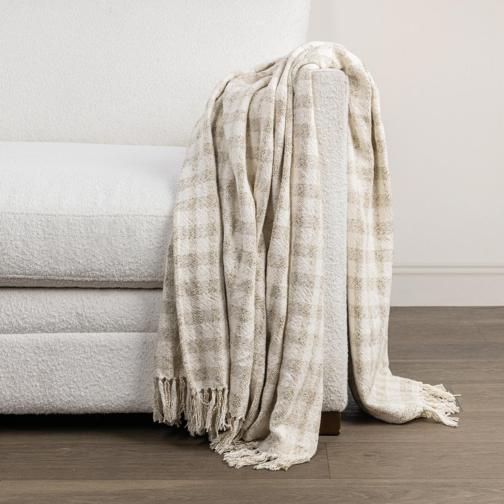 TC Sari Throw 50x70 - Natural with Ivory
