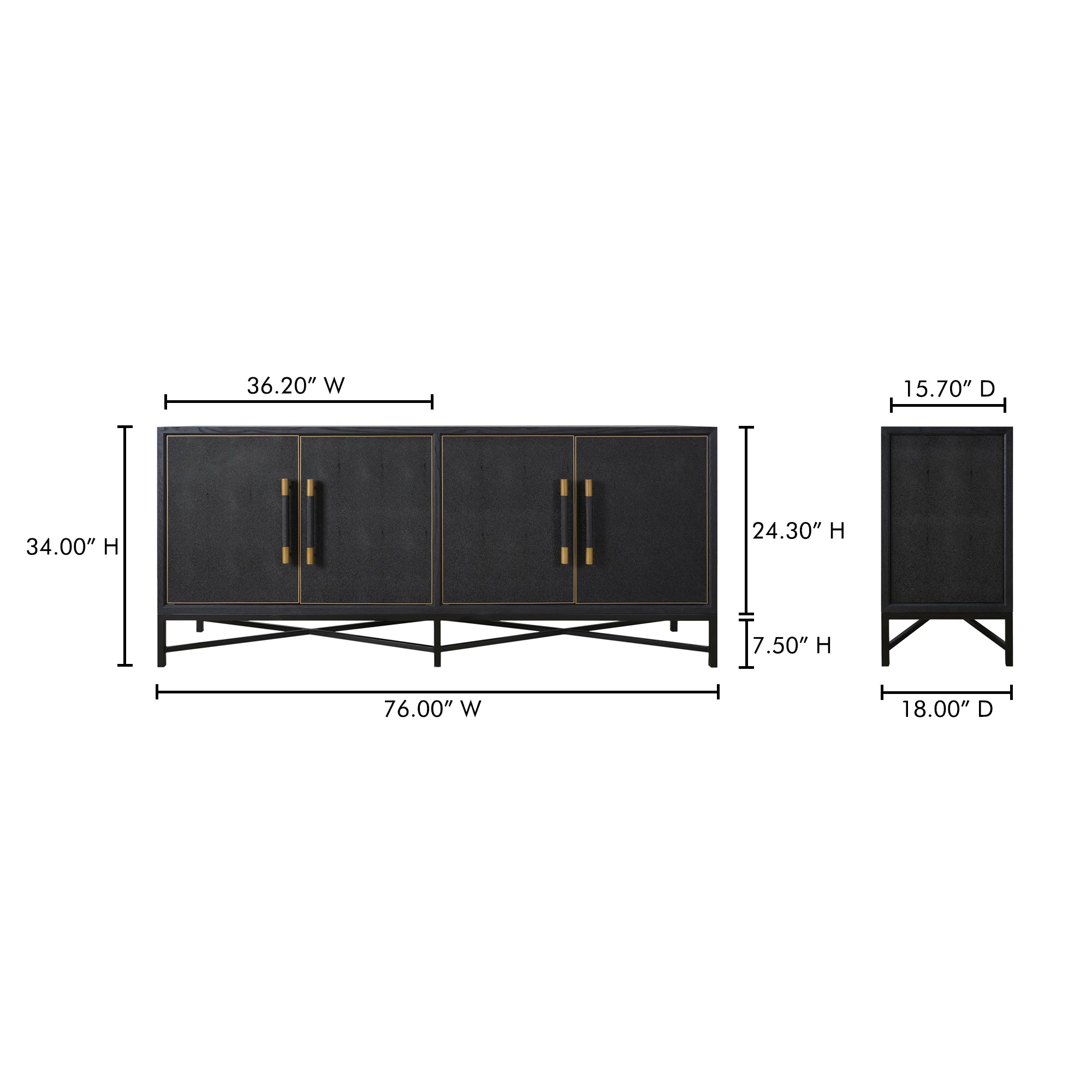 Mako Sideboard Small Sideboard Moe's    Four Hands, Mid Century Modern Furniture, Old Bones Furniture Company, Old Bones Co, Modern Mid Century, Designer Furniture, Furniture Sale, Warehouse Furniture Sale, Mako Sideboard Small Sale, https://www.oldbonesco.com/