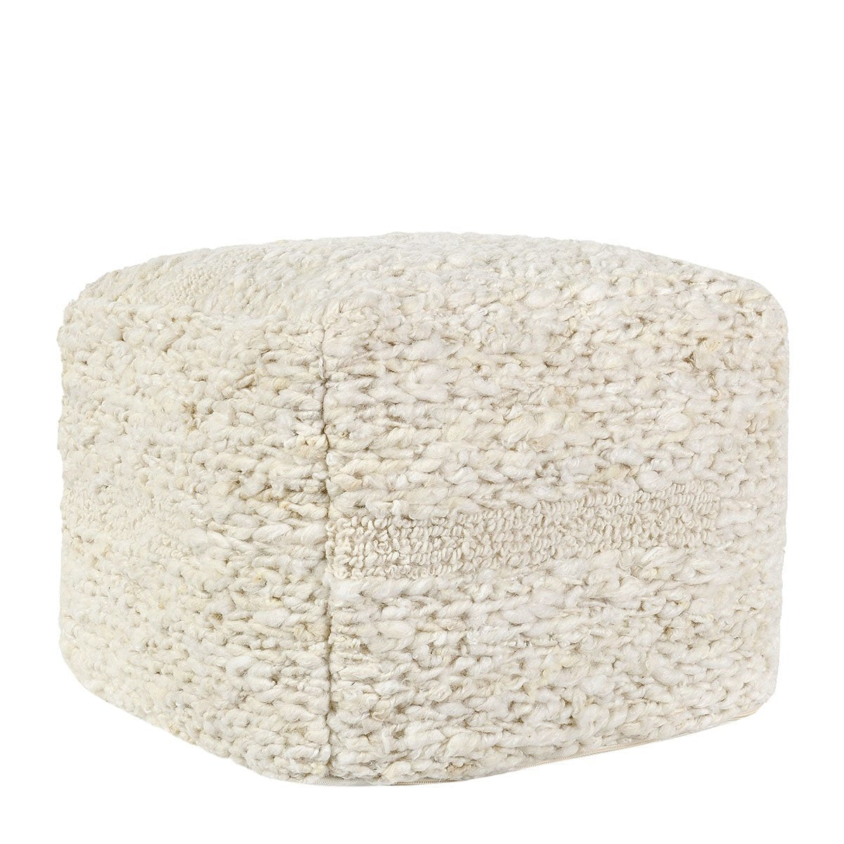 Sinclair Ivory Pouf by Classic Home
