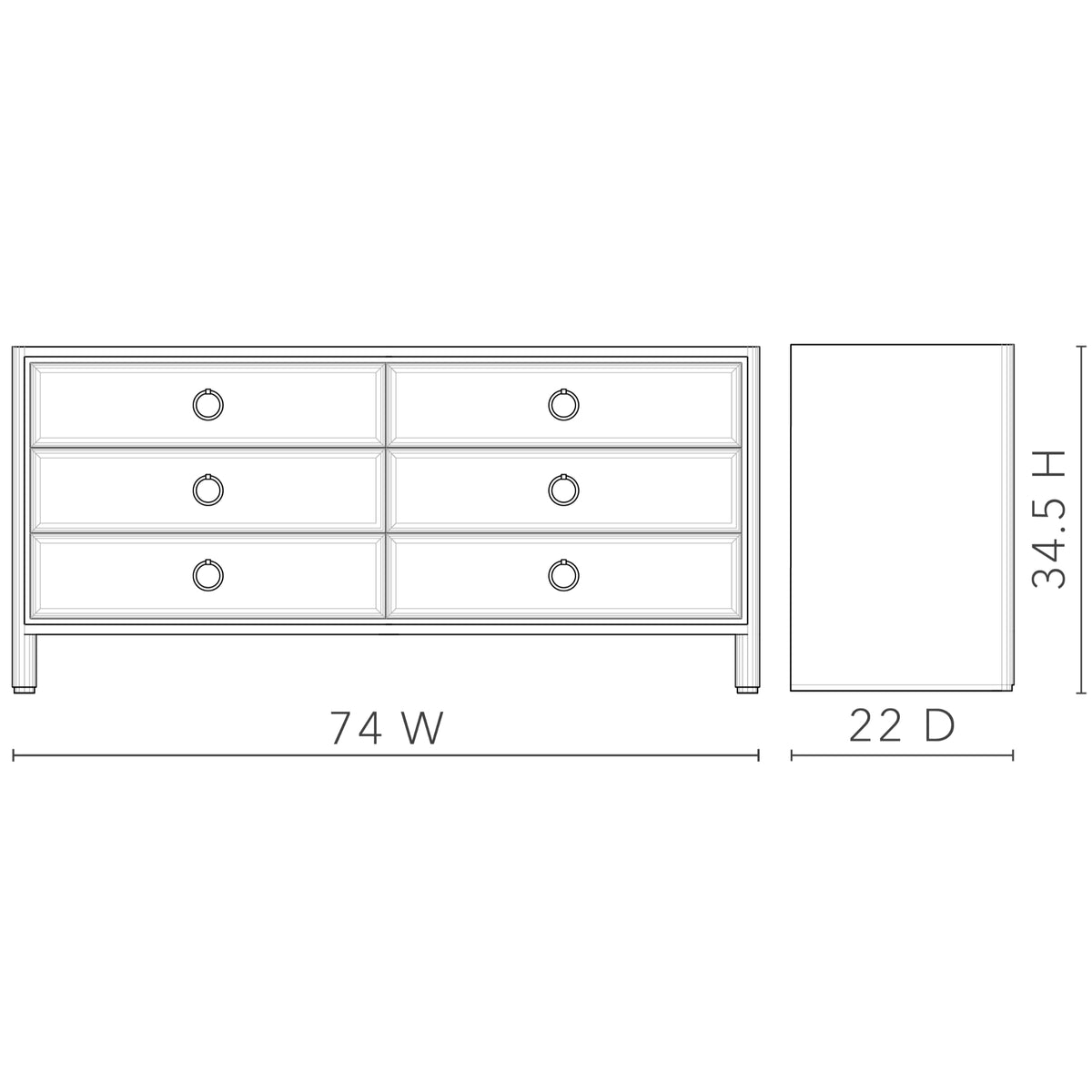 Wesley 6-Drawer