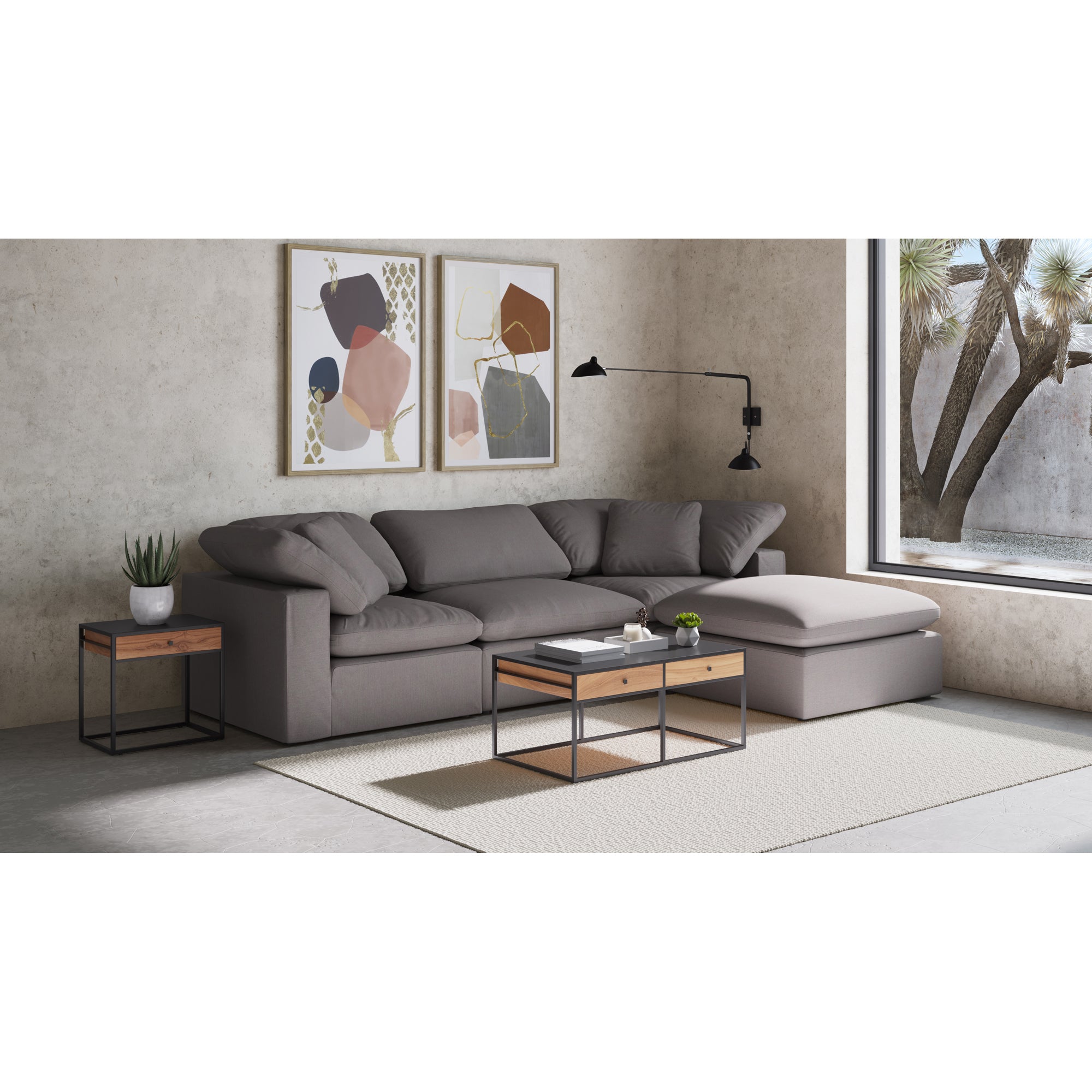 Terra Condo Ottoman Livesmart Fabric Sectional Moe's    Four Hands, Mid Century Modern Furniture, Old Bones Furniture Company, Old Bones Co, Modern Mid Century, Designer Furniture, Furniture Sale, Warehouse Furniture Sale, Terra Condo Ottoman Livesmart Fabric Sale, https://www.oldbonesco.com/