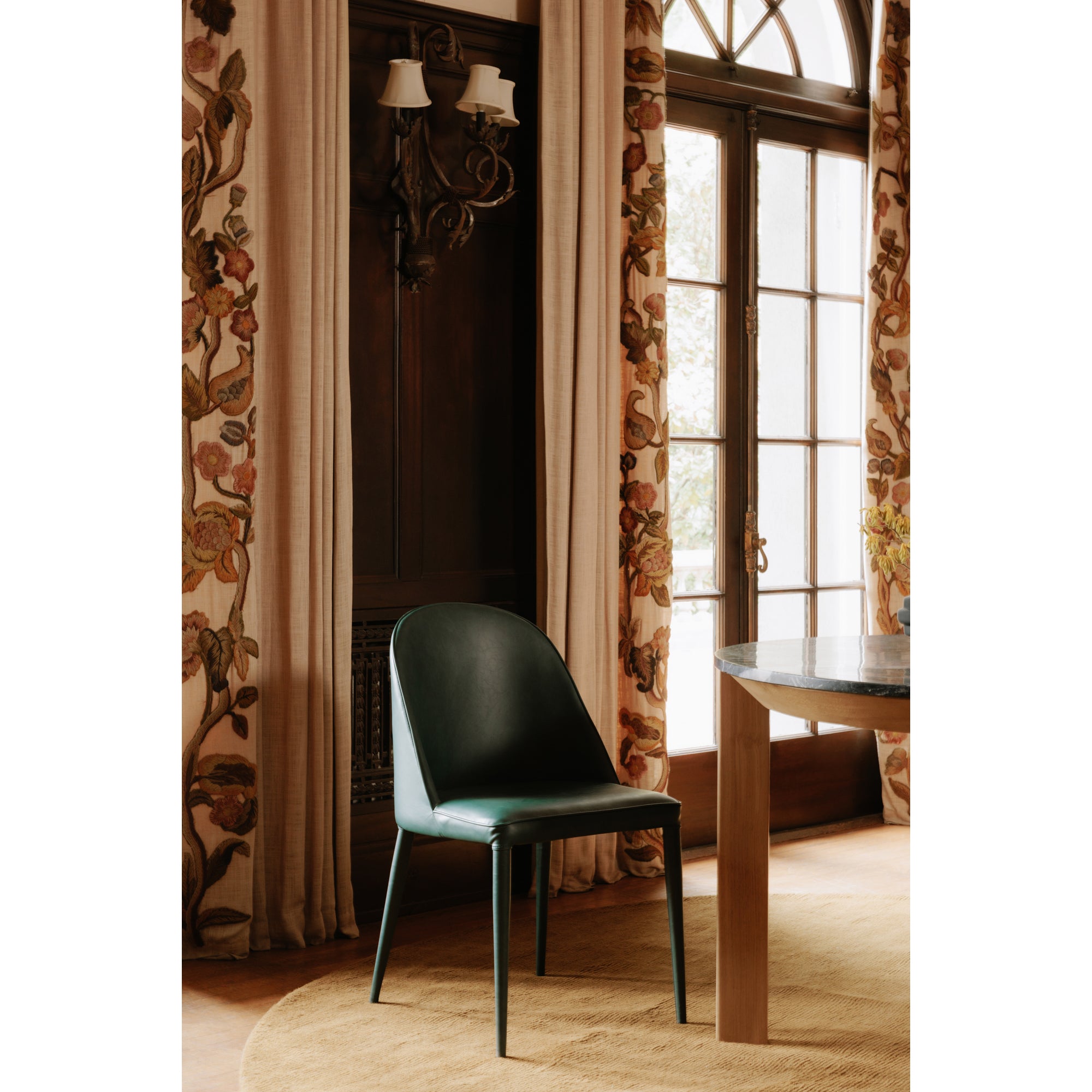 Burton Dining Chair Dark Teal Vegan Leather-Set of Two Dining Chairs Moe's    Four Hands, Mid Century Modern Furniture, Old Bones Furniture Company, Old Bones Co, Modern Mid Century, Designer Furniture, Furniture Sale, Warehouse Furniture Sale, Burton Dining Chair Dark Teal Vegan Leather-Set of Two Sale, https://www.oldbonesco.com/