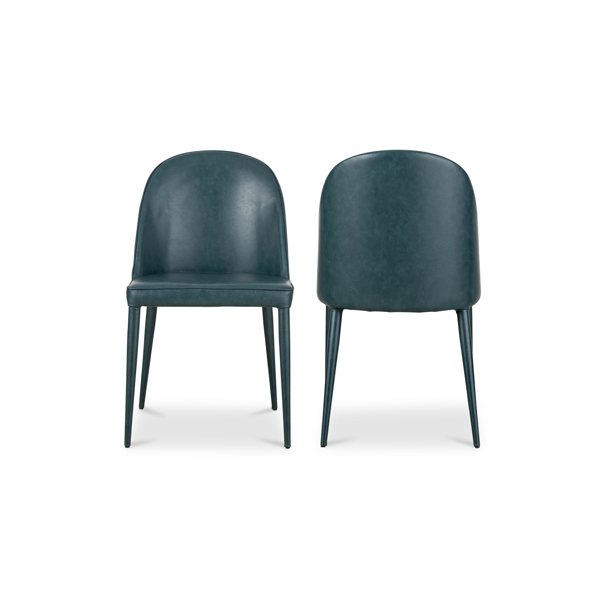 Burton Dining Chair Dark Teal Vegan Leather-Set of Two Dining Chairs Moe's    Four Hands, Mid Century Modern Furniture, Old Bones Furniture Company, Old Bones Co, Modern Mid Century, Designer Furniture, Furniture Sale, Warehouse Furniture Sale, Burton Dining Chair Dark Teal Vegan Leather-Set of Two Sale, https://www.oldbonesco.com/