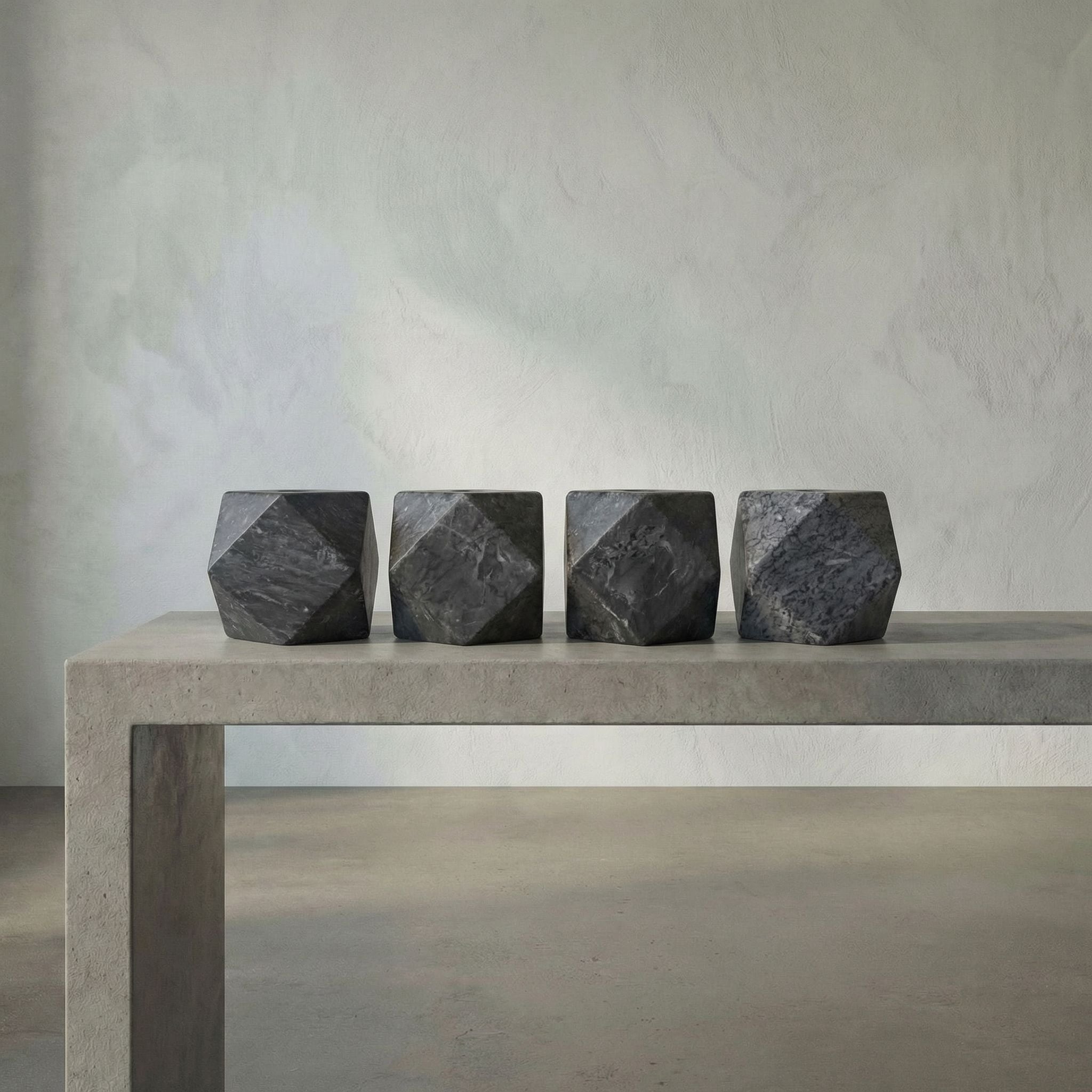 Polyhedron Decorative Candle Holder - Set of 4
