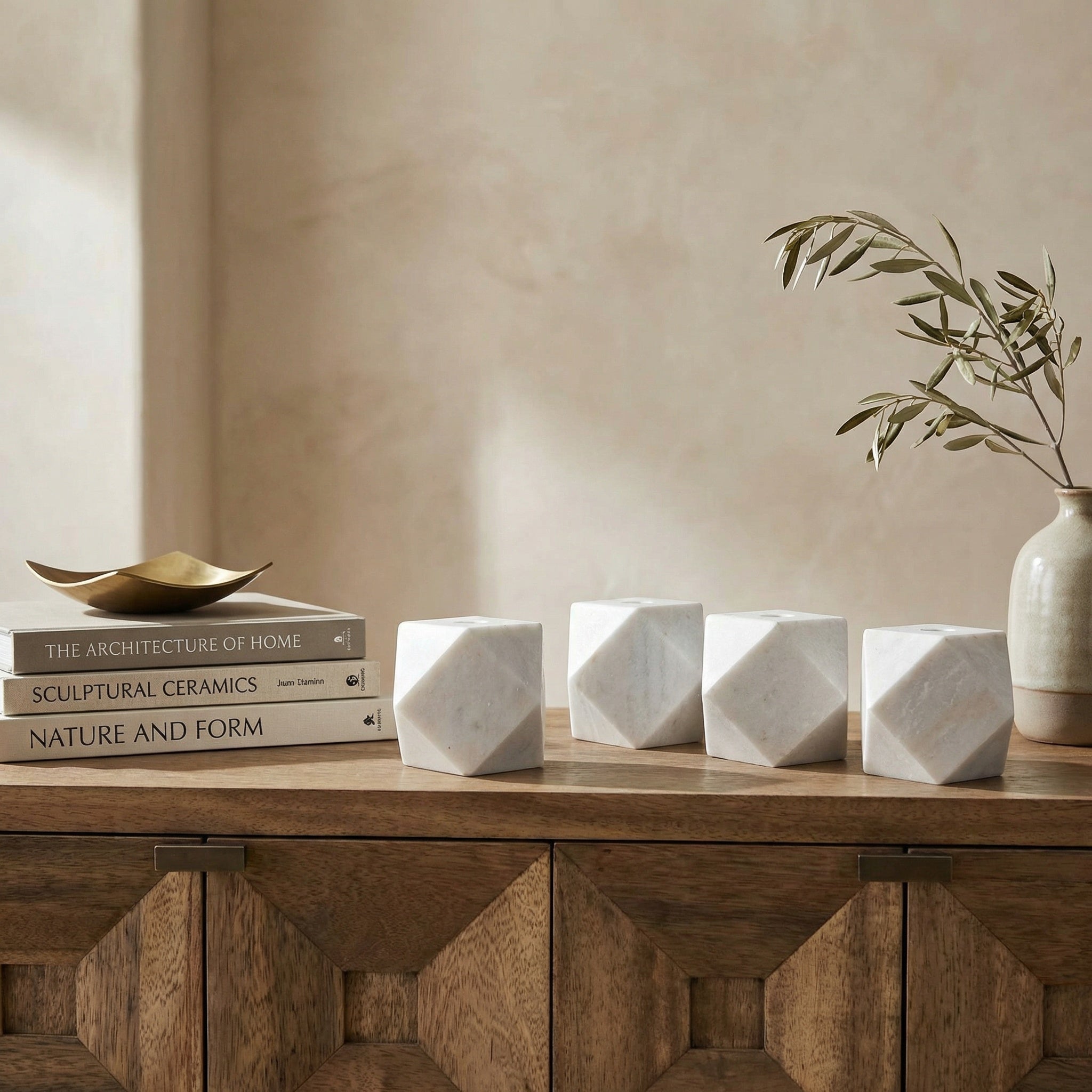 Polyhedron Decorative Candle Holder - Set of 4