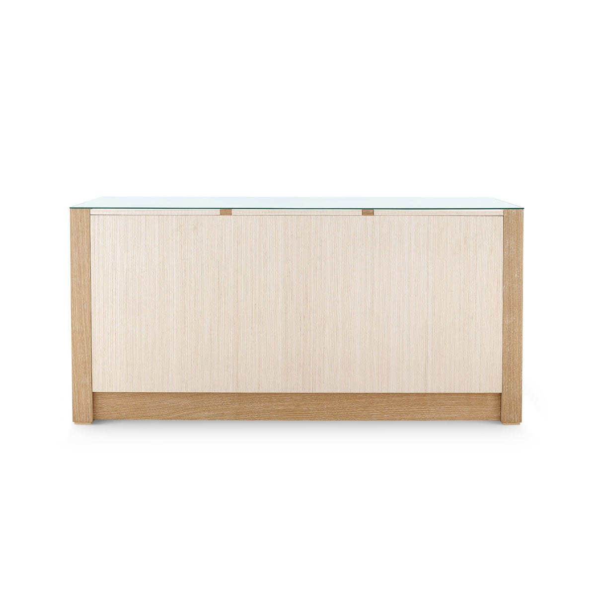 Albert Extra Large 9-Drawer Buffet with Glass Top / Light Natural Shimmer
