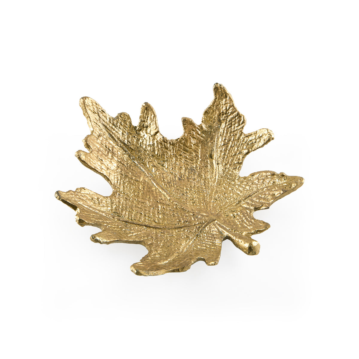 Adirondack Nesting Bowls by Villa & House — gold-leaf maple leaf bowl with pointed lobes and textured veining