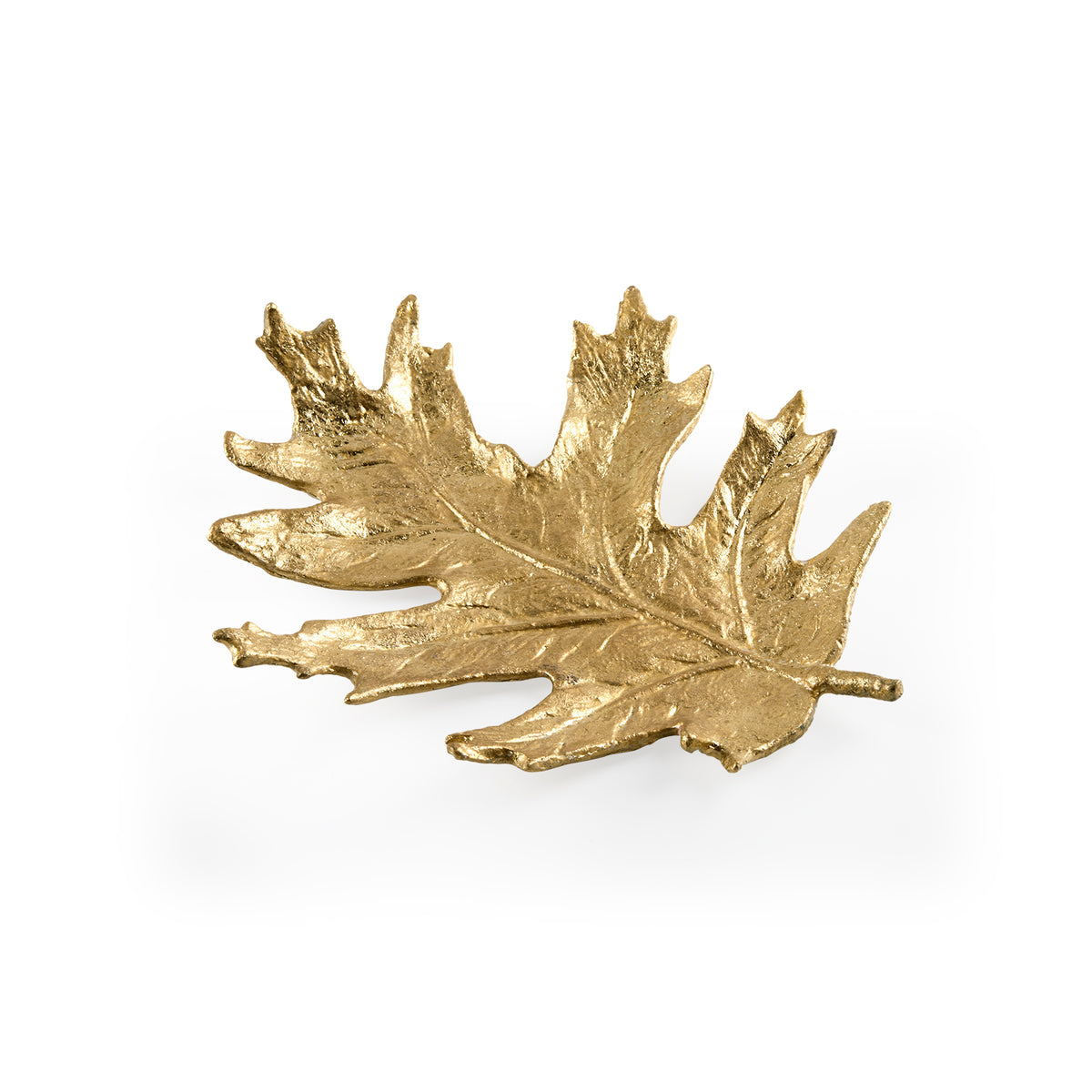 Adirondack Nesting Bowls by Villa & House — gold-leaf oak leaf bowl with deep lobes and a raised central vein