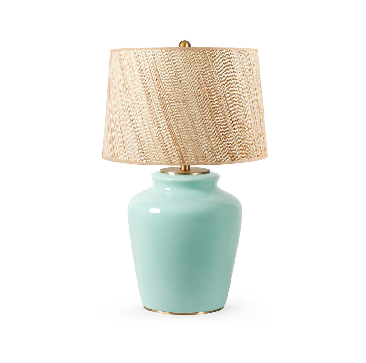 Aksel Lamp with Shade 17-inch Papyrus, with Gold / Cruise Teal