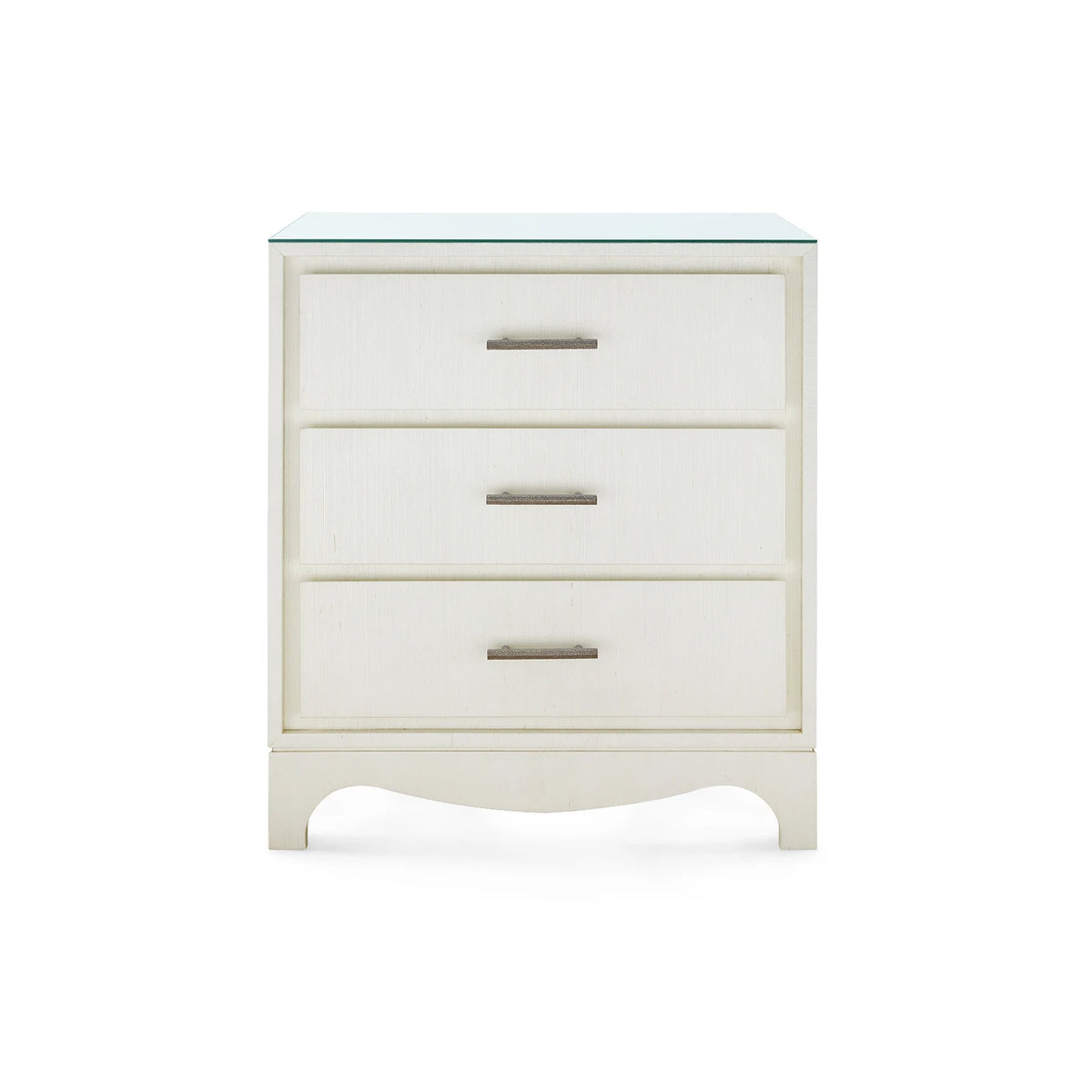 Barrett 3-Drawer Side Table with Glass Top