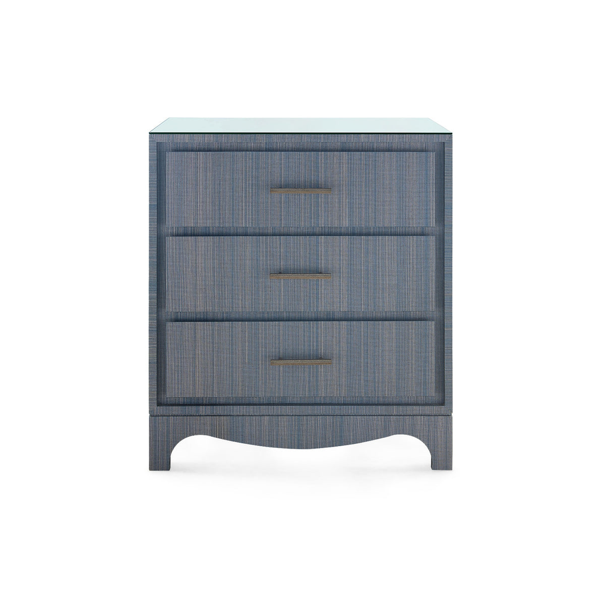 Barrett 3-Drawer Side Table with Glass Top