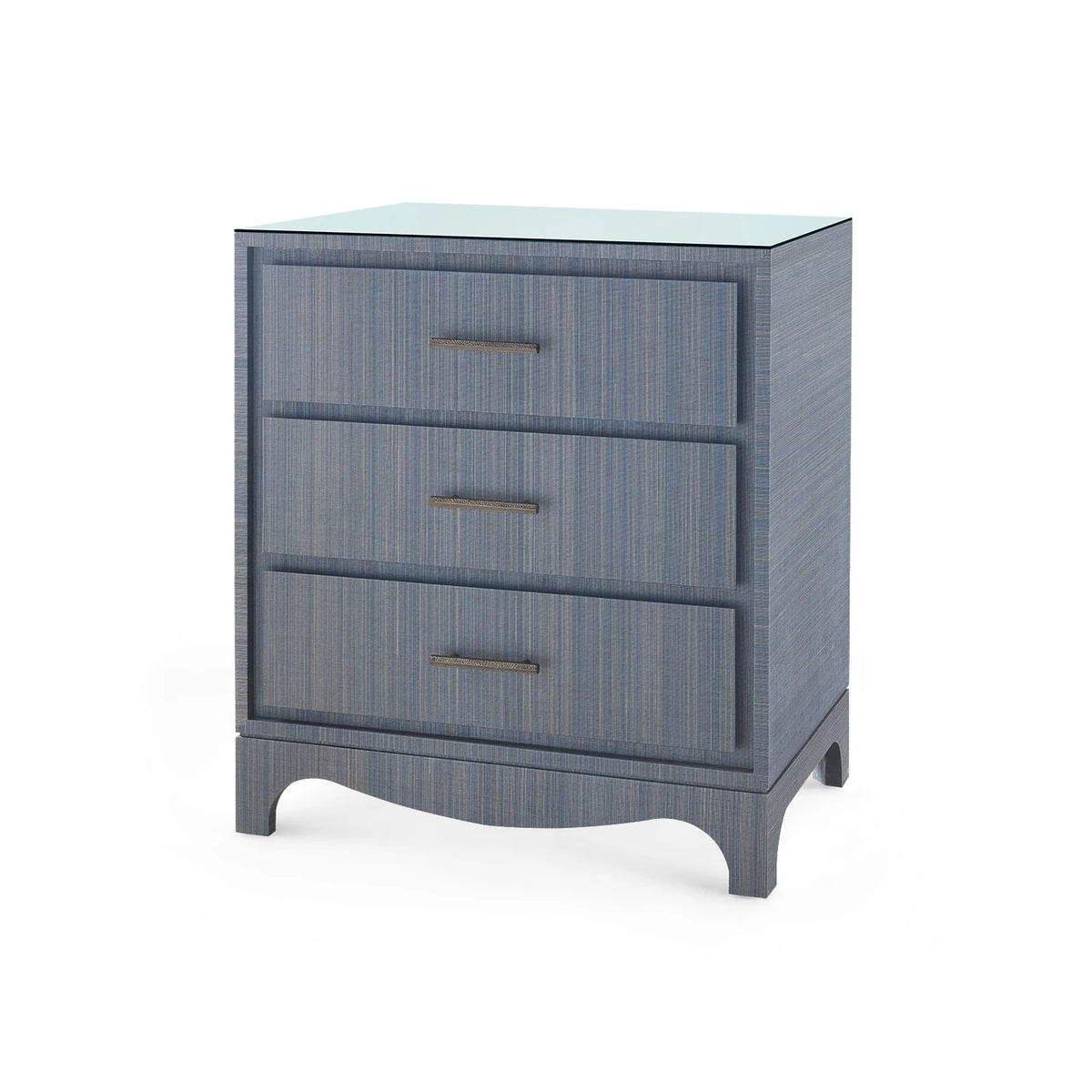 Barrett 3-Drawer Side Table with Glass Top