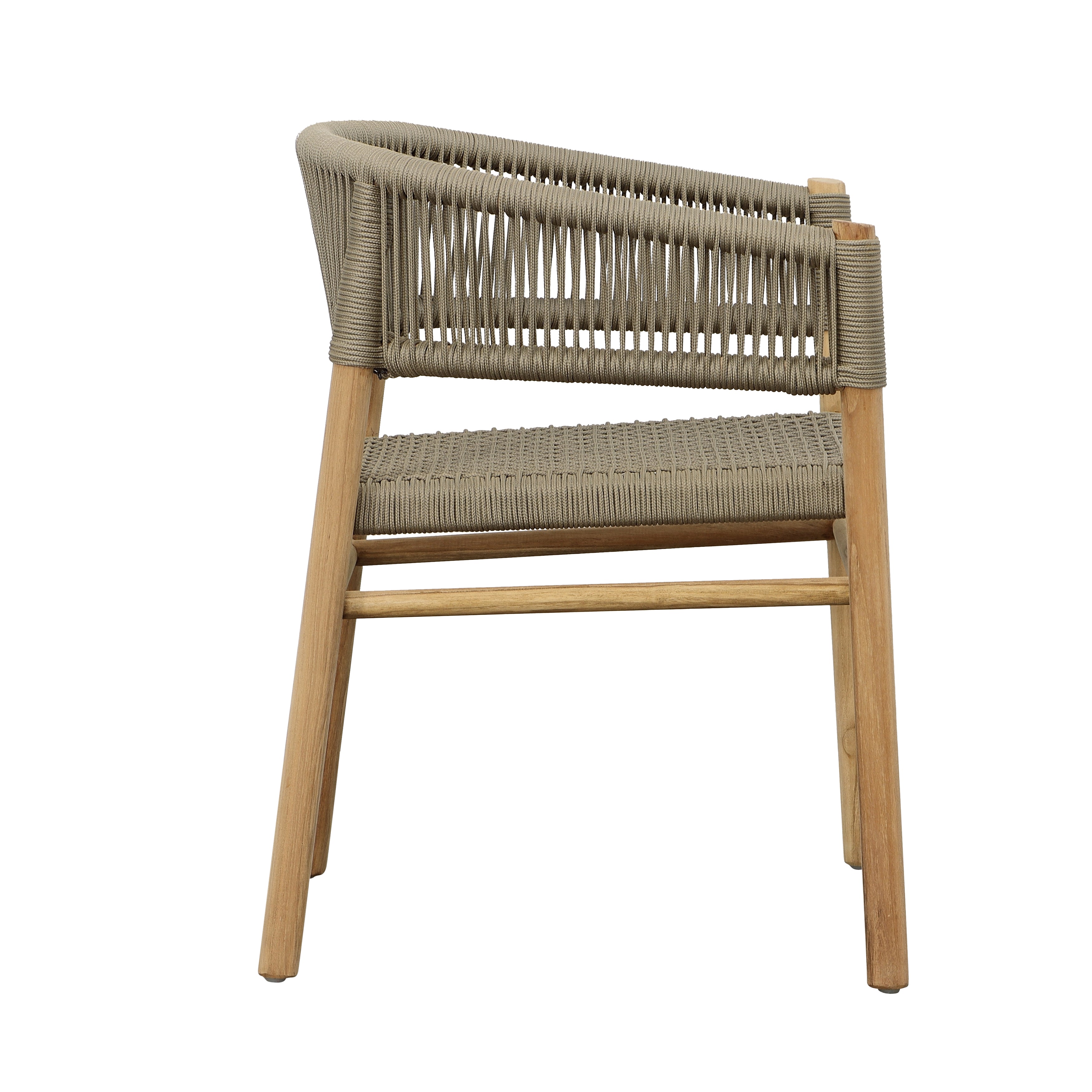 OB-024 Teak Wood with Synthetic Rope Outdoor Dining Chair