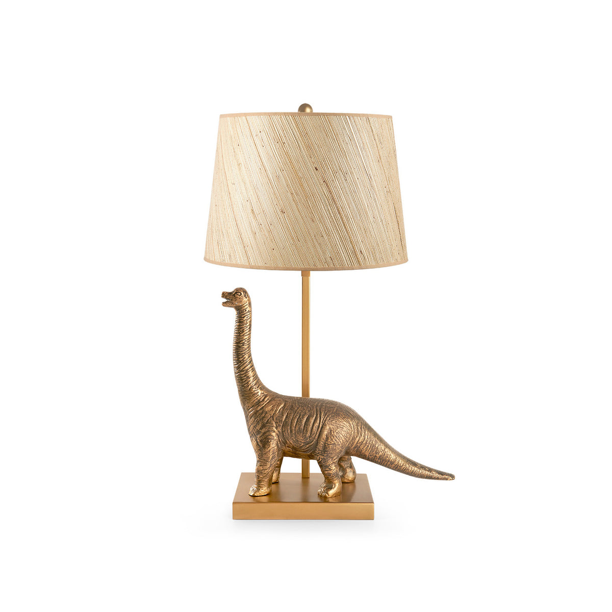 Bruno Lamp with Shade 14-inch Papyrus, with Nickel