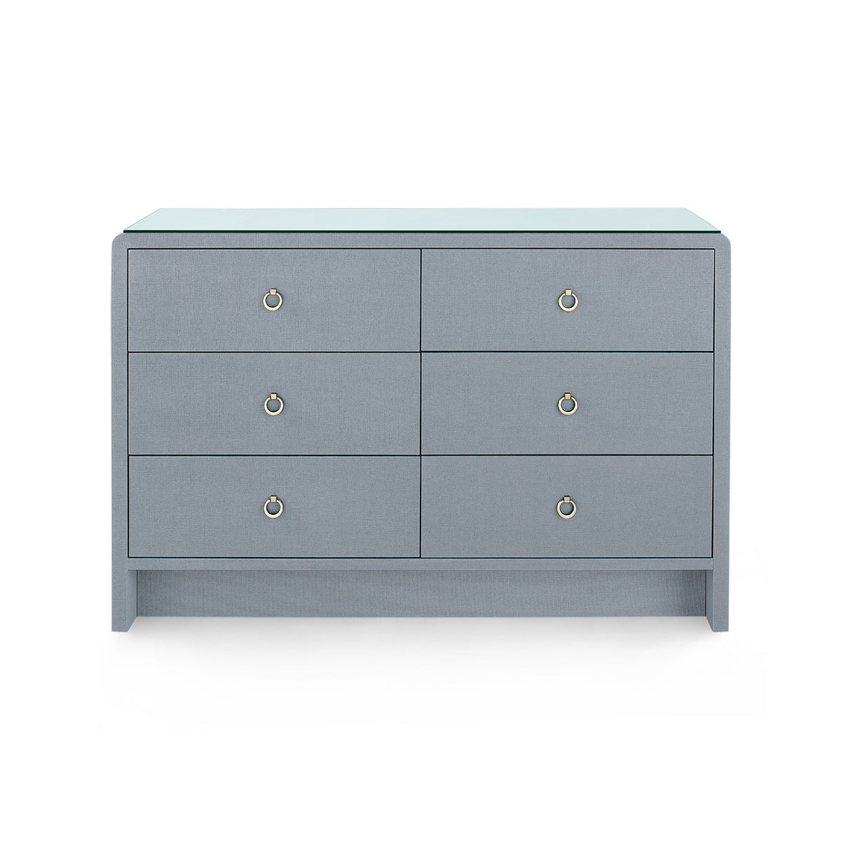 Bryant Linen Extra Large 6-Drawer with Glass Top