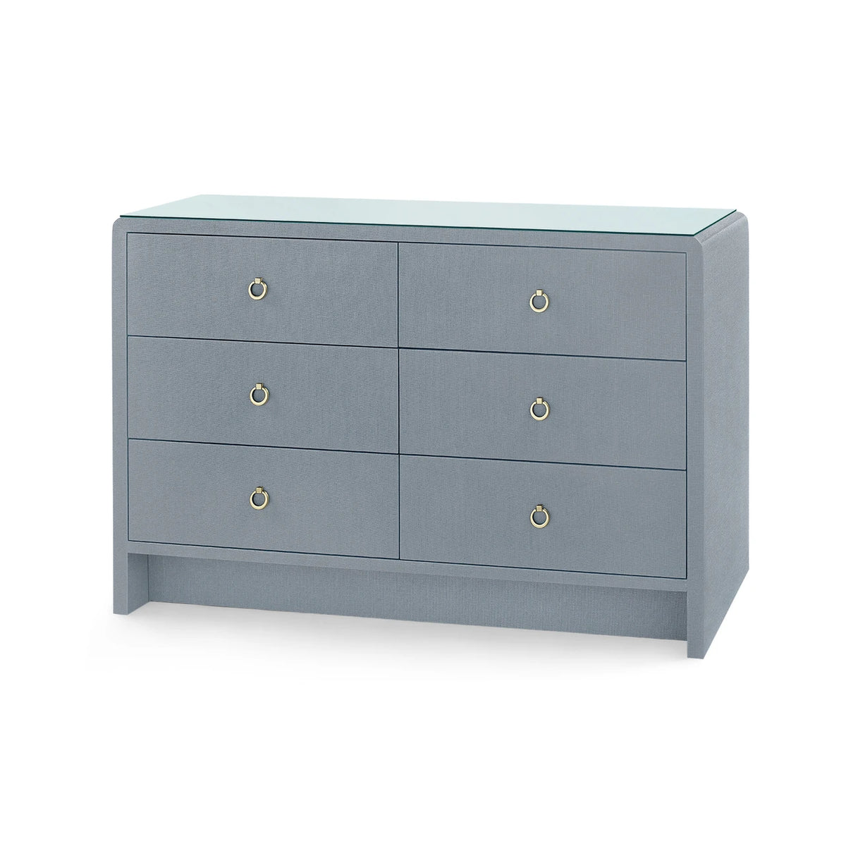 Bryant Linen Extra Large 6-Drawer with Glass Top