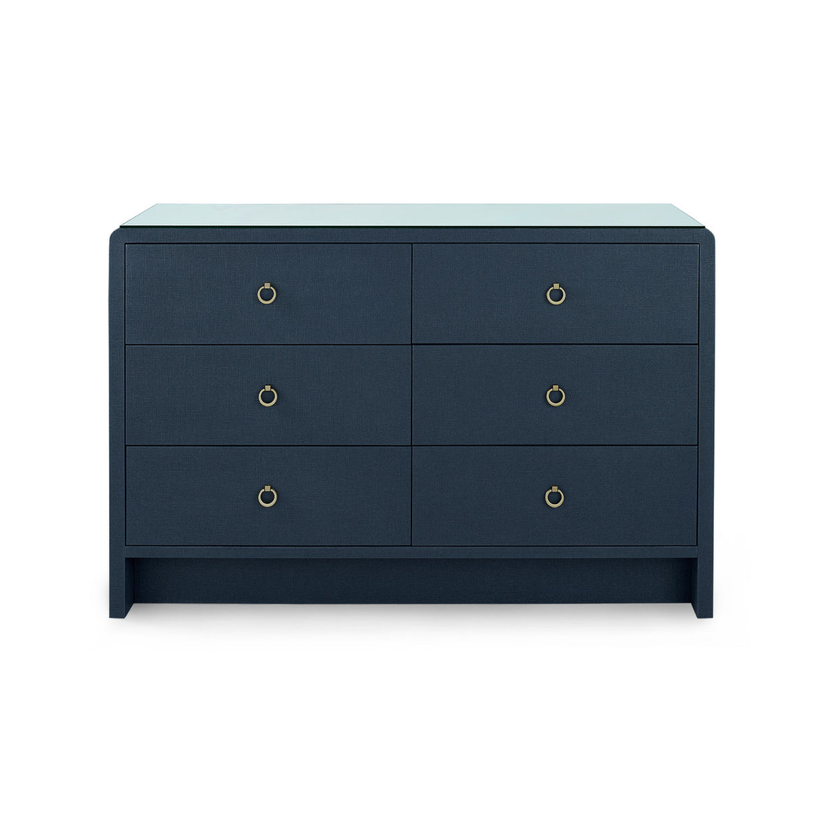 Bryant Linen Extra Large 6-Drawer with Glass Top