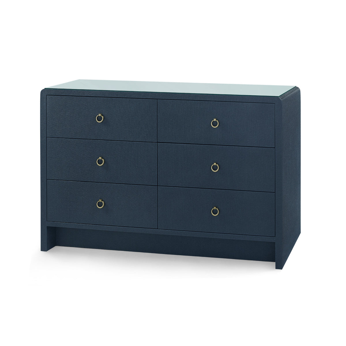 Bryant Linen Extra Large 6-Drawer with Glass Top