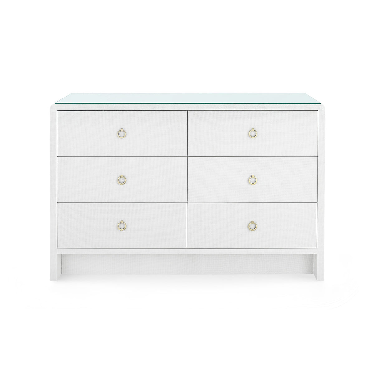 Bryant Linen Extra Large 6-Drawer with Glass Top