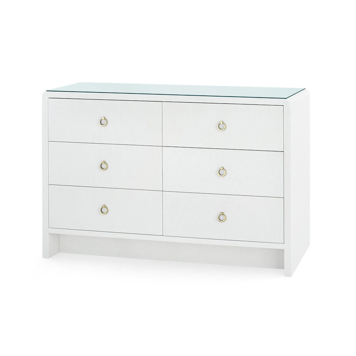 Bryant Linen Extra Large 6-Drawer with Glass Top