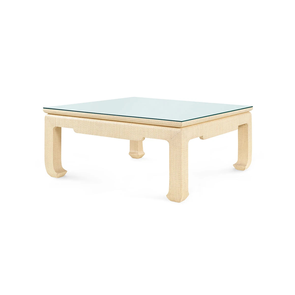 Bethany Large Square Coffee Table with Glass Top