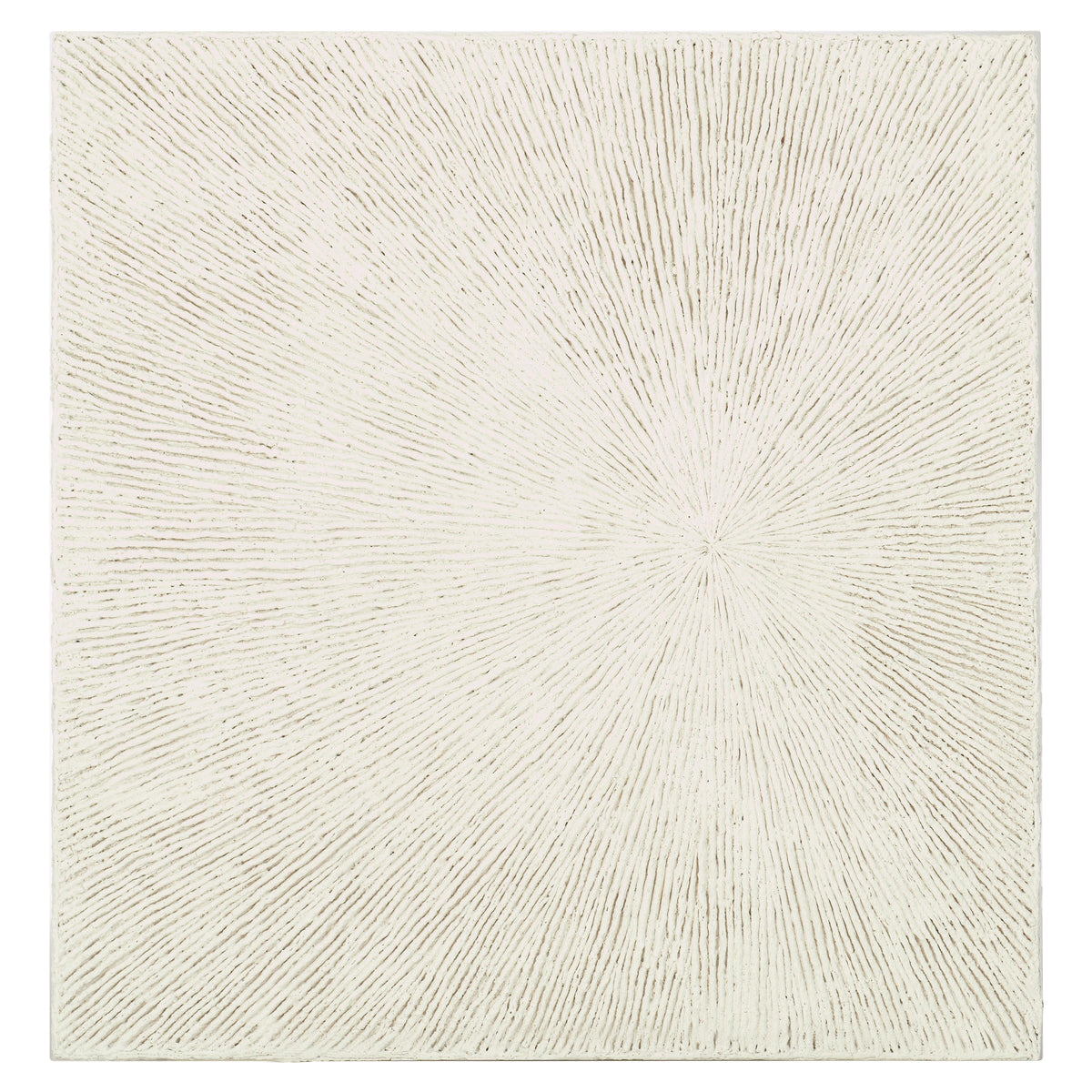 Tenerife Square Coco Twig Outdoor Cocktail Table by Bernhardt, top view showing radial surface texture