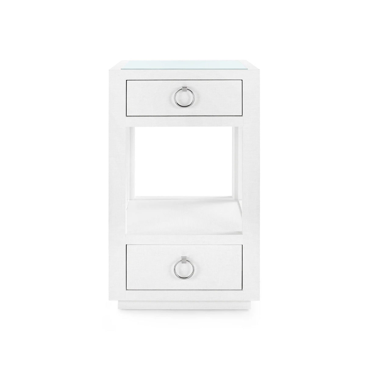 Camilla 2-Drawer Side Table with Glass Top