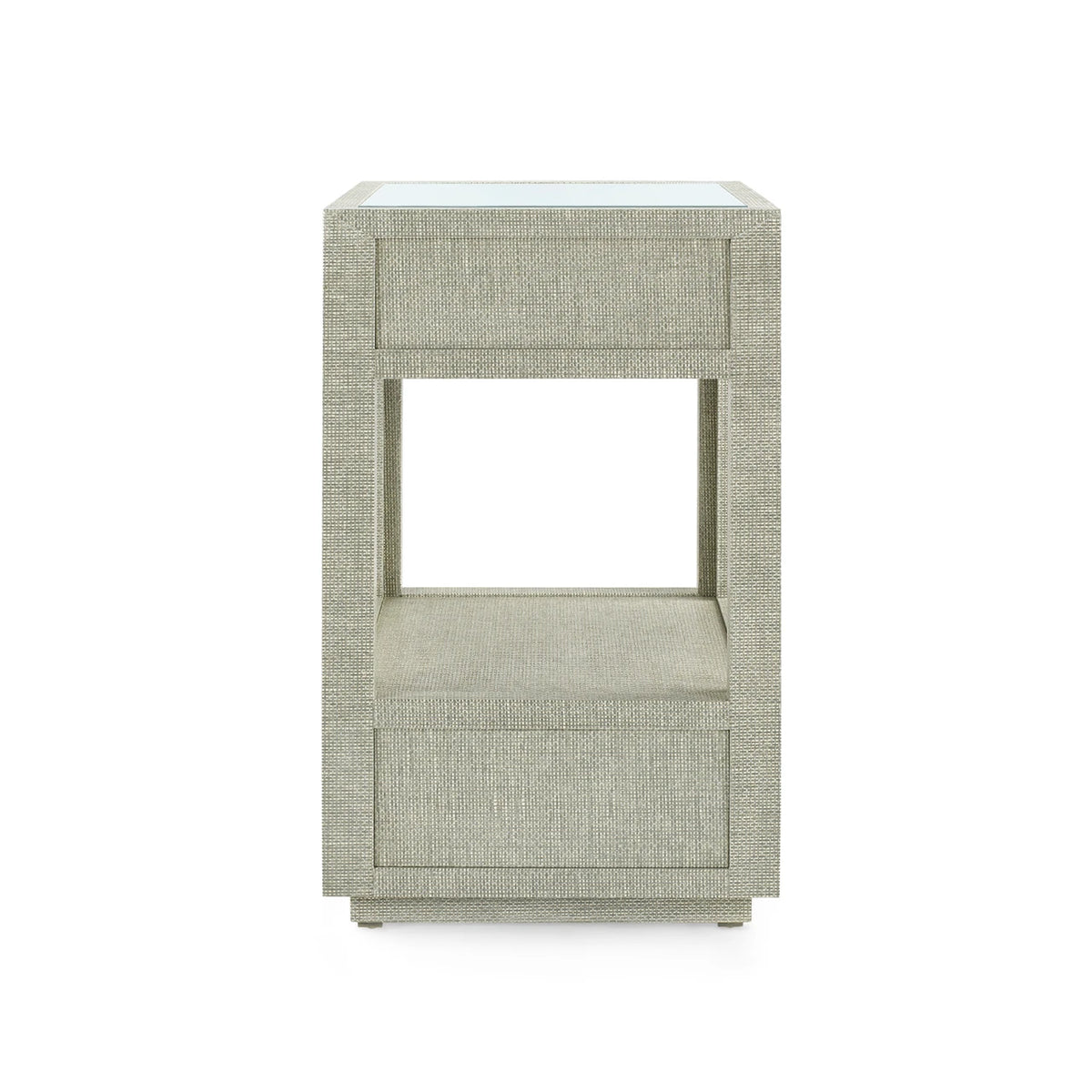 Camilla 2-Drawer Side Table with Glass Top