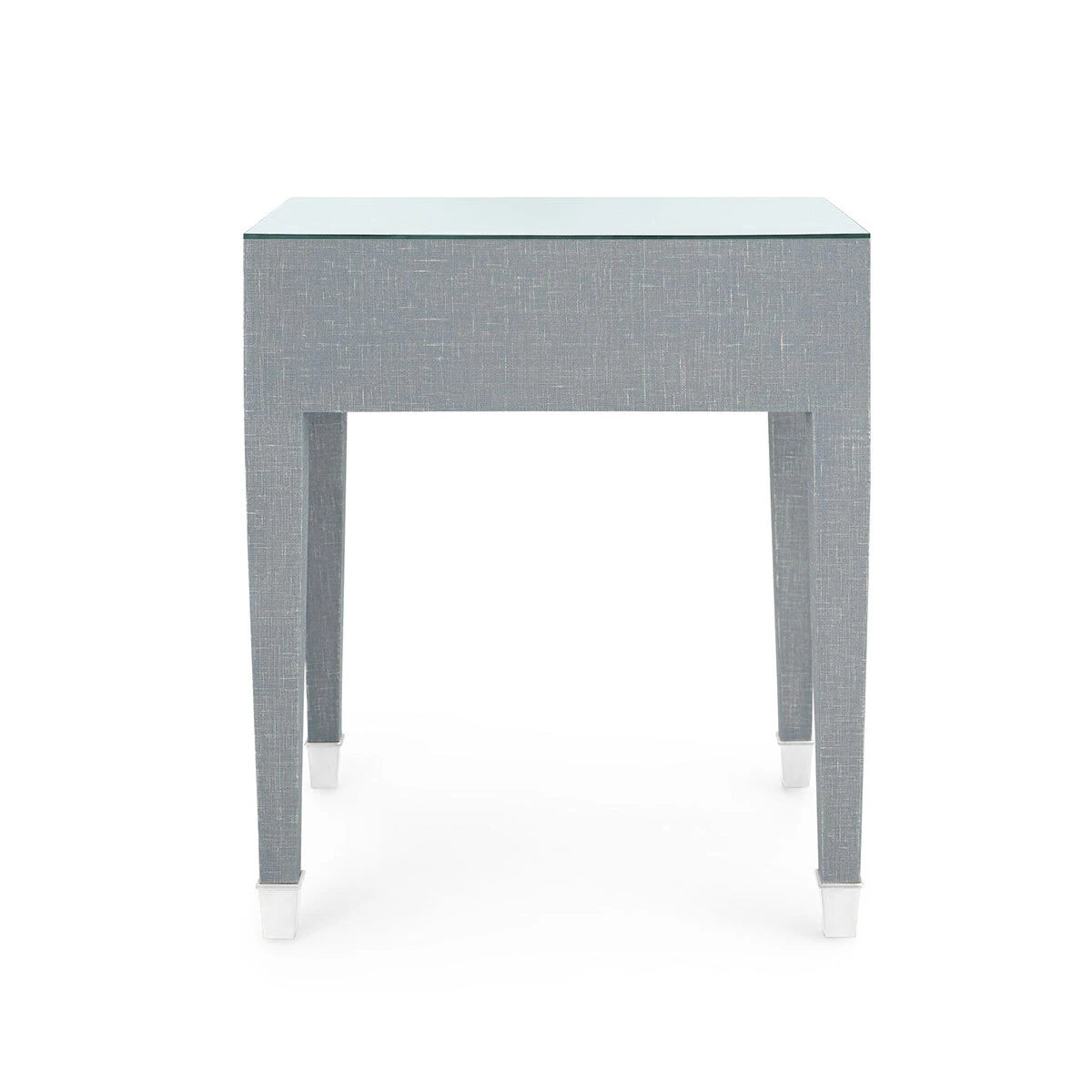 Claudette 1-Drawer Side Table with Glass Top