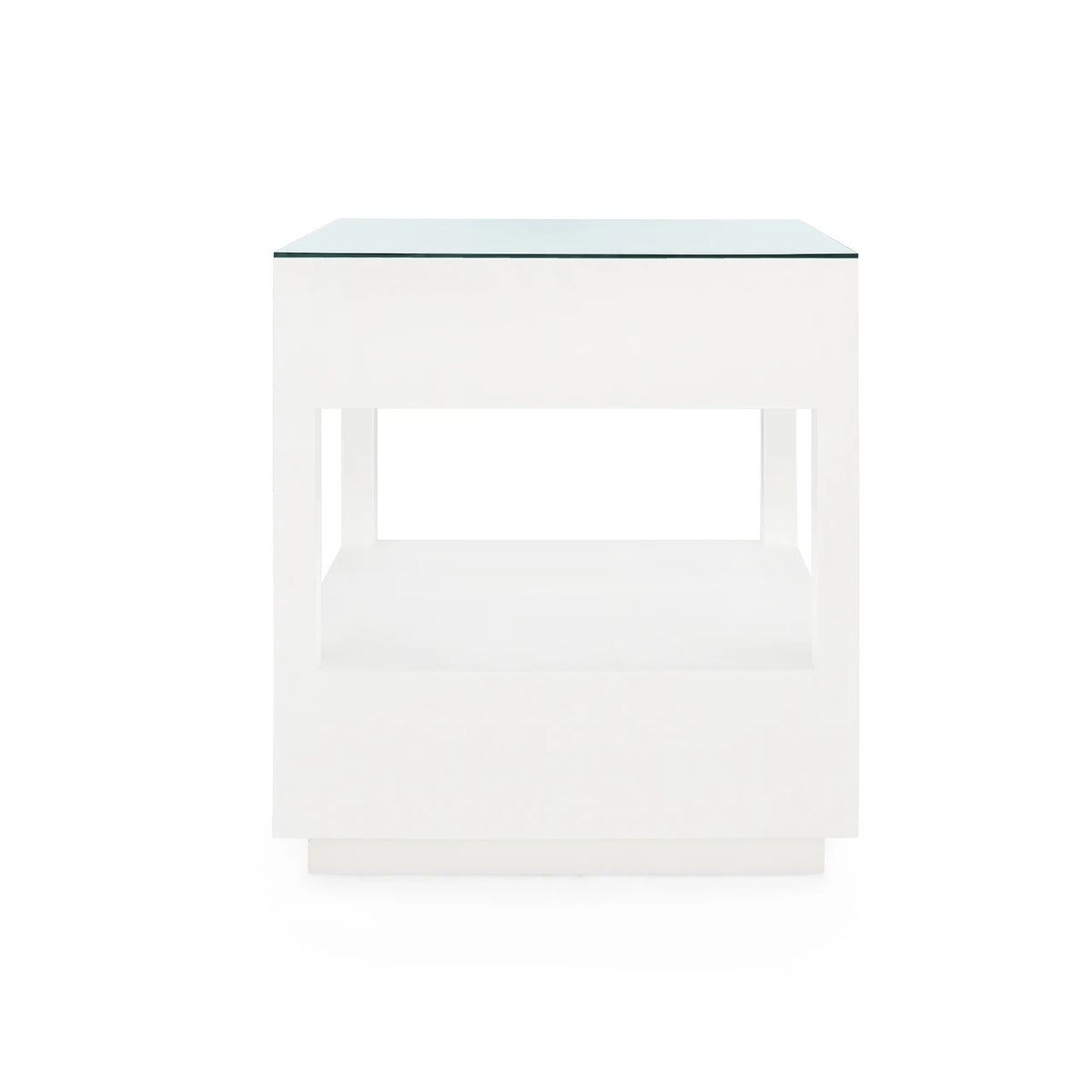 Carmen 2-Drawer Side Table with Glass Top